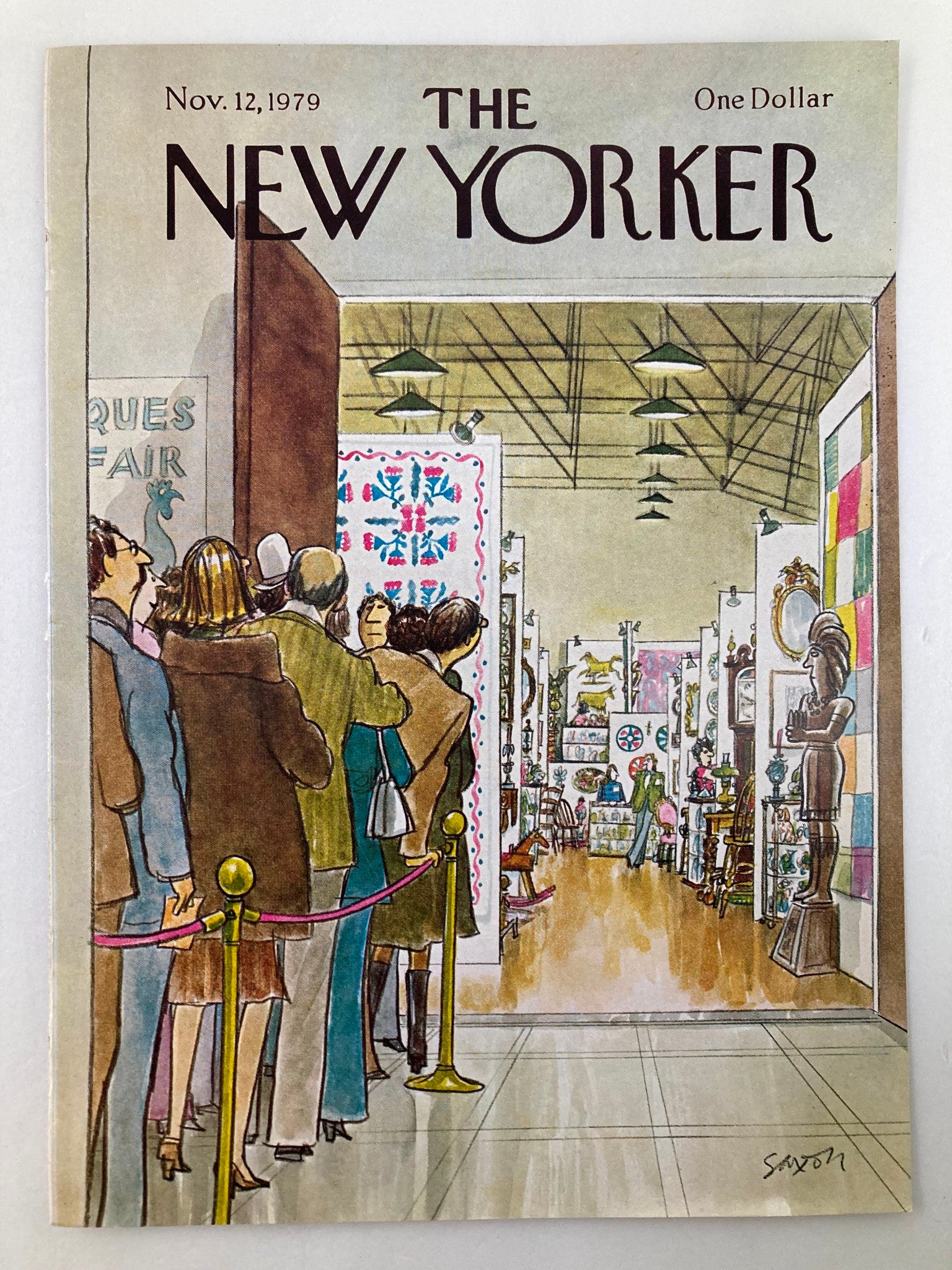 COVER ONLY The New Yorker November 12 1979 Art Gallery by Charles Saxon No Label