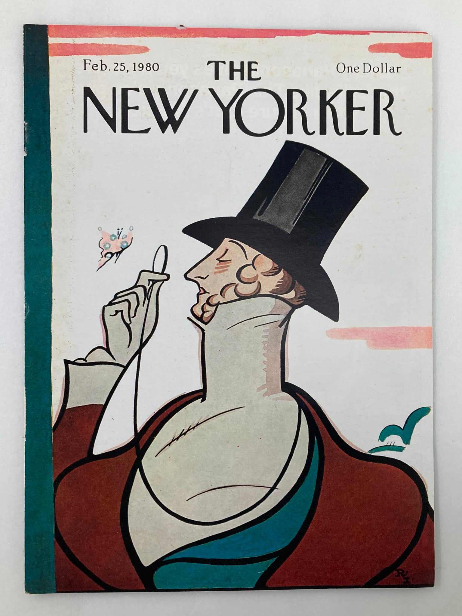 COVER ONLY The New Yorker February 25 1980 Eustace Tilley by Rea Irvin No Label