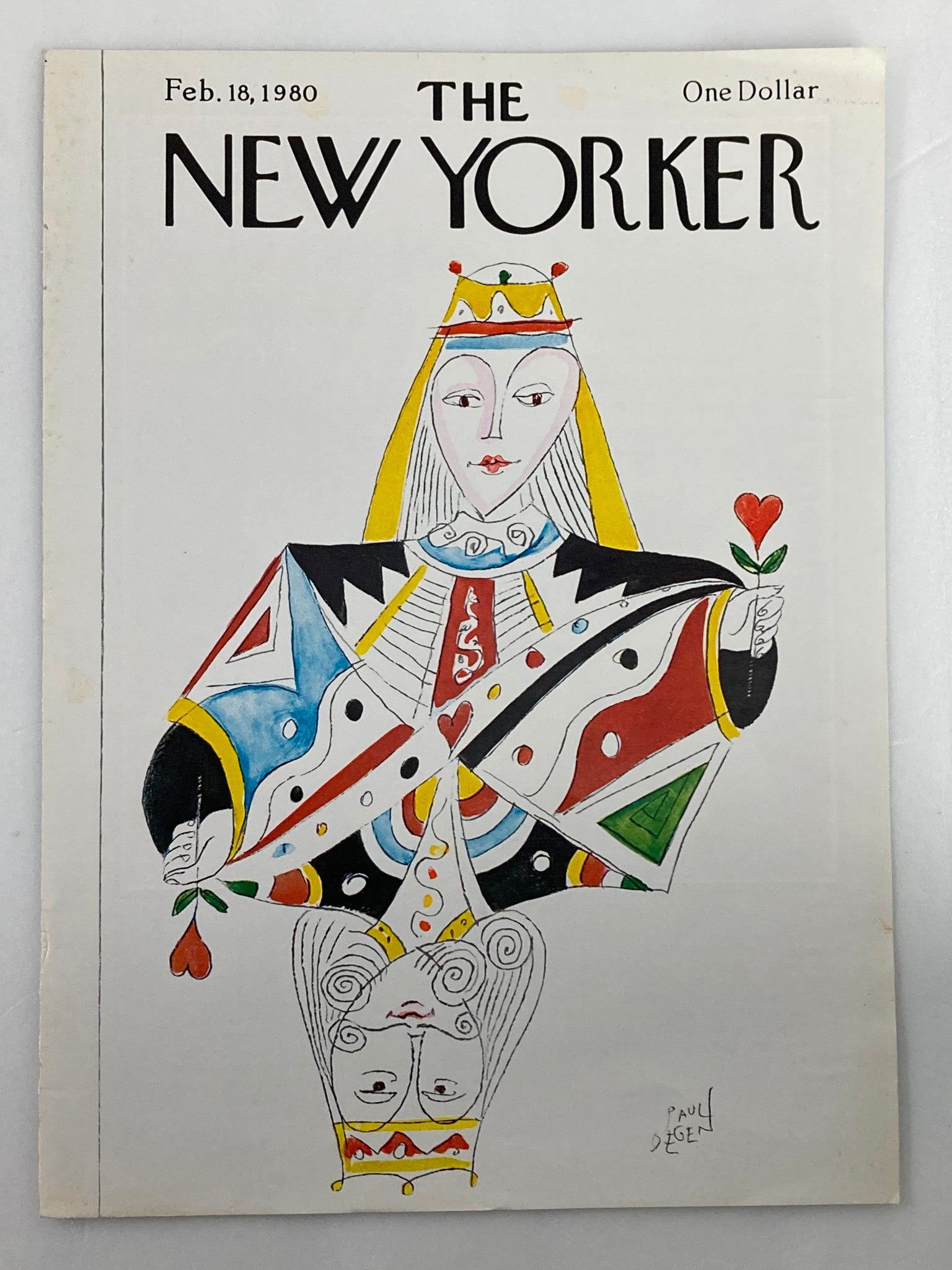 COVER ONLY The New Yorker February 18 1980 King and Queen by Paul Degen No Label