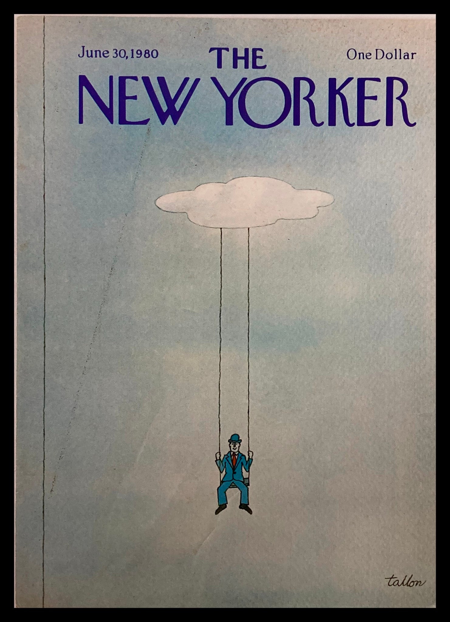 COVER ONLY The New Yorker June 30 1980 Cloud Swing by Robert Tallon No Label