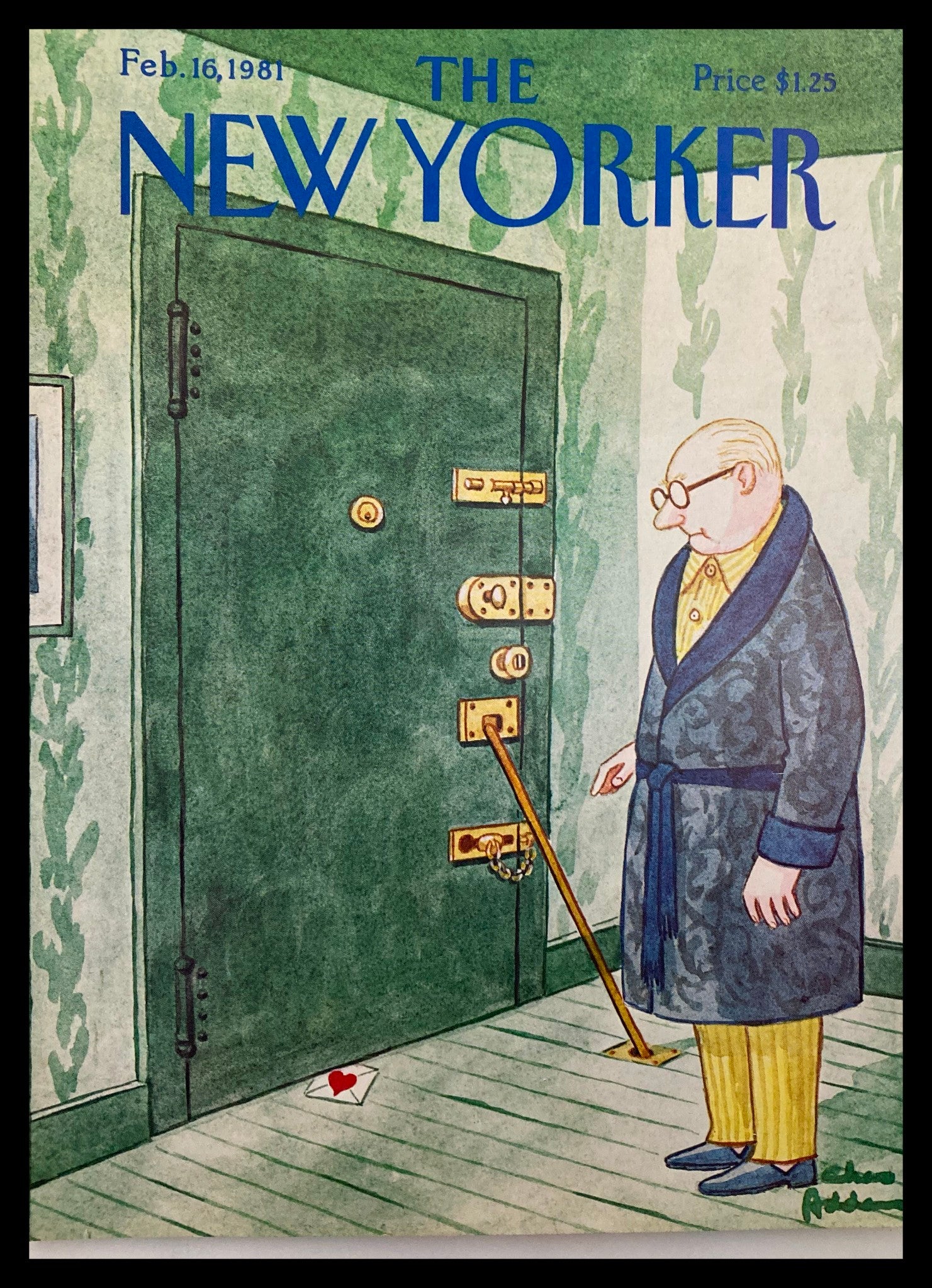 COVER ONLY The New Yorker February 16 1981 Love Letter by Chas Addams No Label