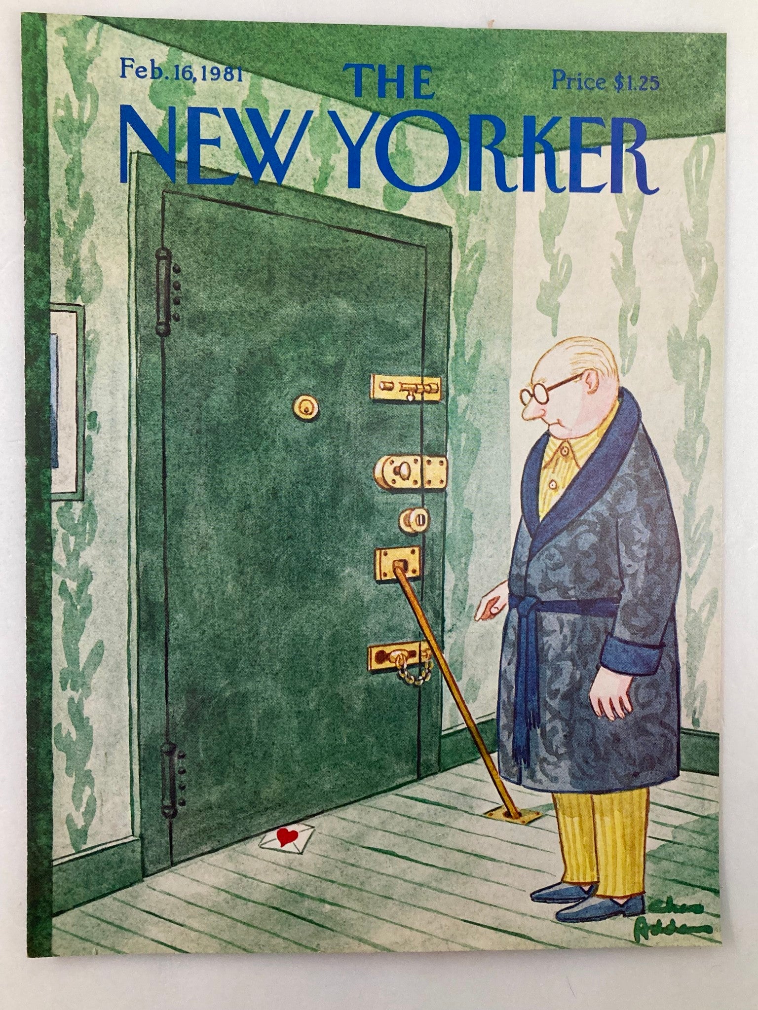 COVER ONLY The New Yorker February 16 1981 Love Letter by Chas Addams No Label