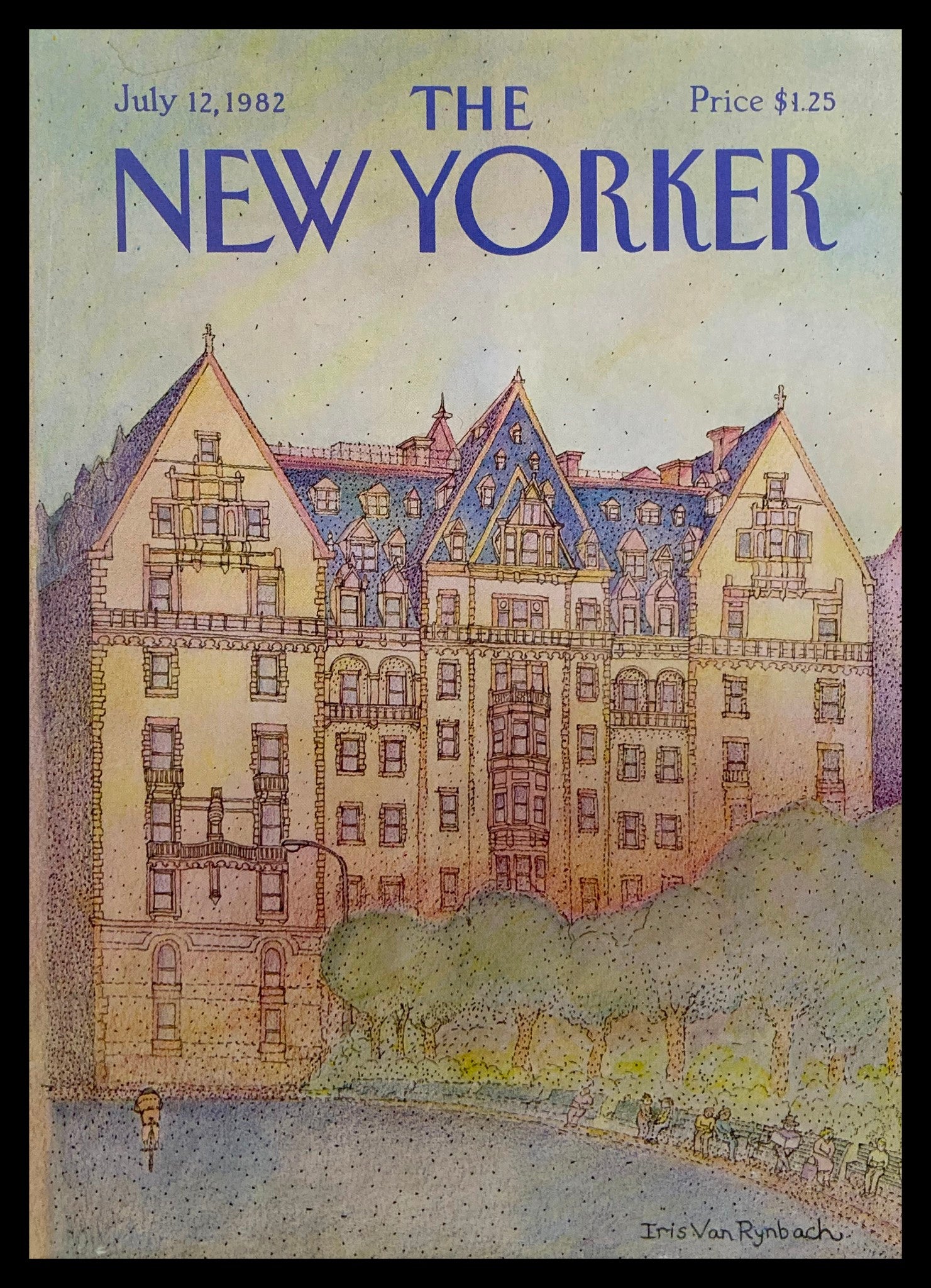 COVER ONLY The New Yorker July 12 1982 Streets by Iris Van Rybach No Label