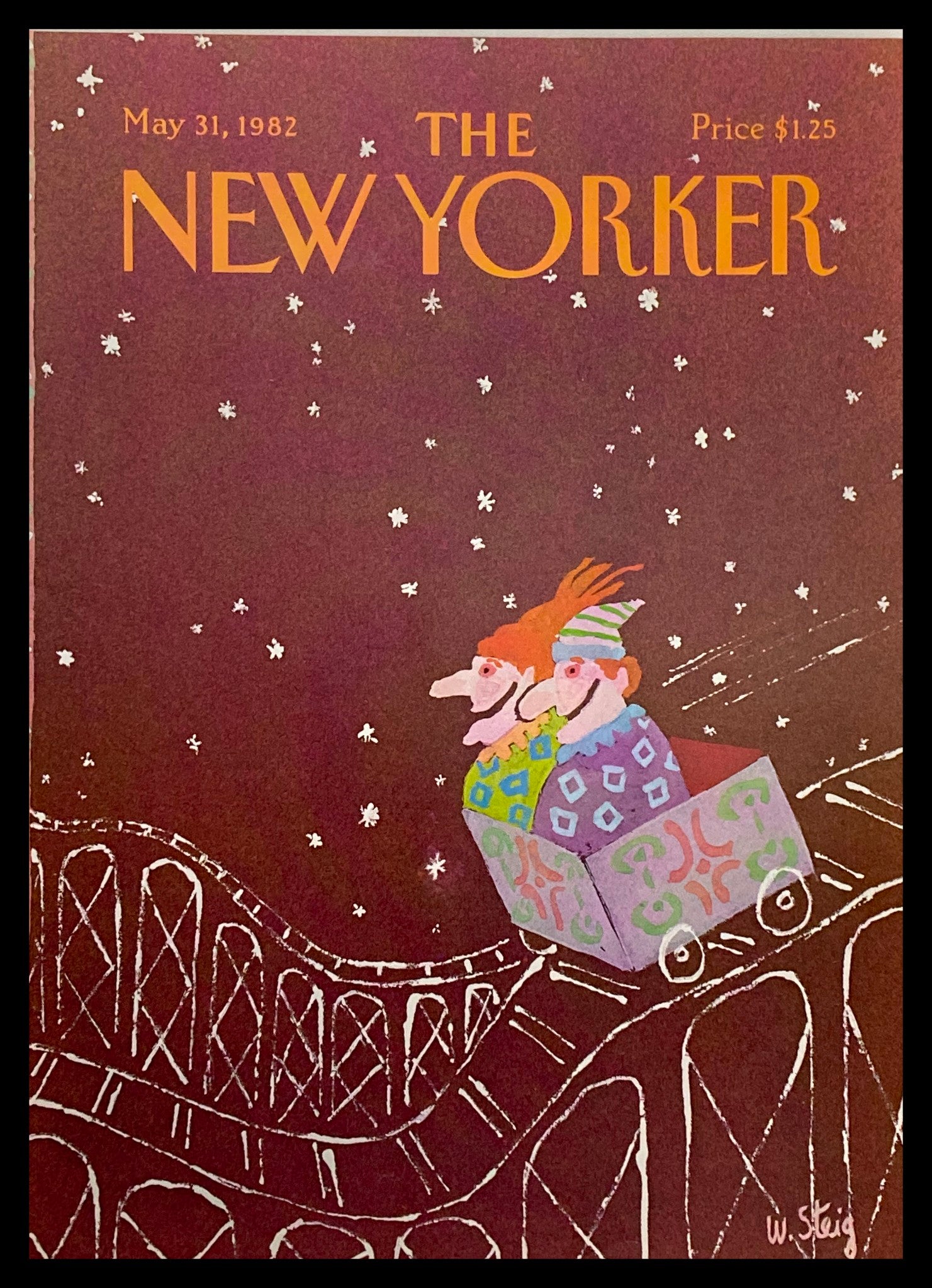 COVER ONLY The New Yorker May 31 1982 Roller Coaster by William Steig No Label