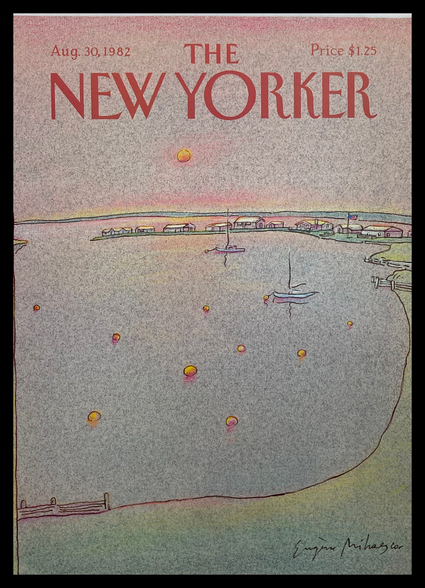 COVER ONLY The New Yorker August 30 1982 Sail Away by Eugene Mihaesco No Label