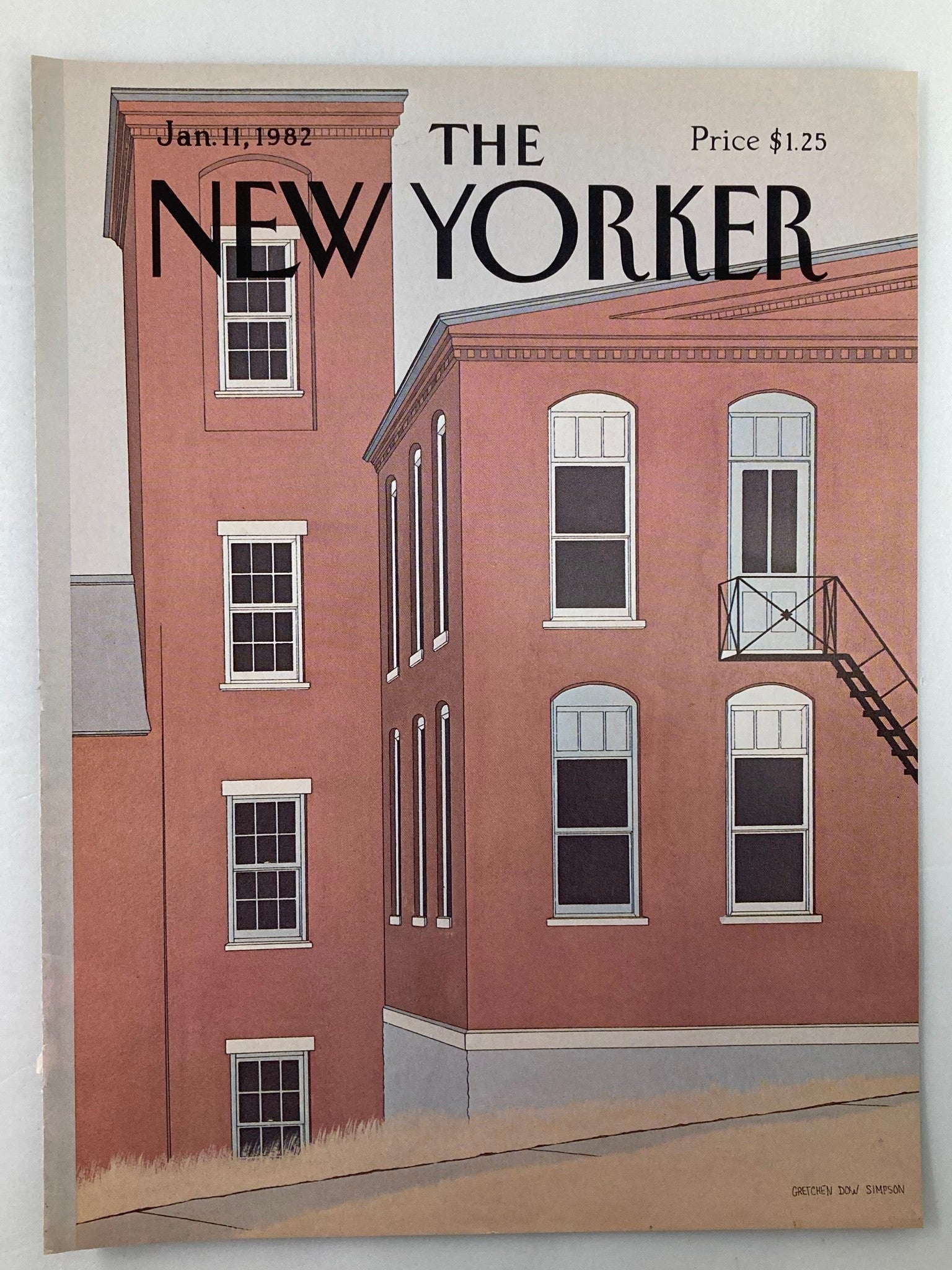 COVER ONLY The New Yorker January 11 1982 Buildings by Gretchen Simpson No Label