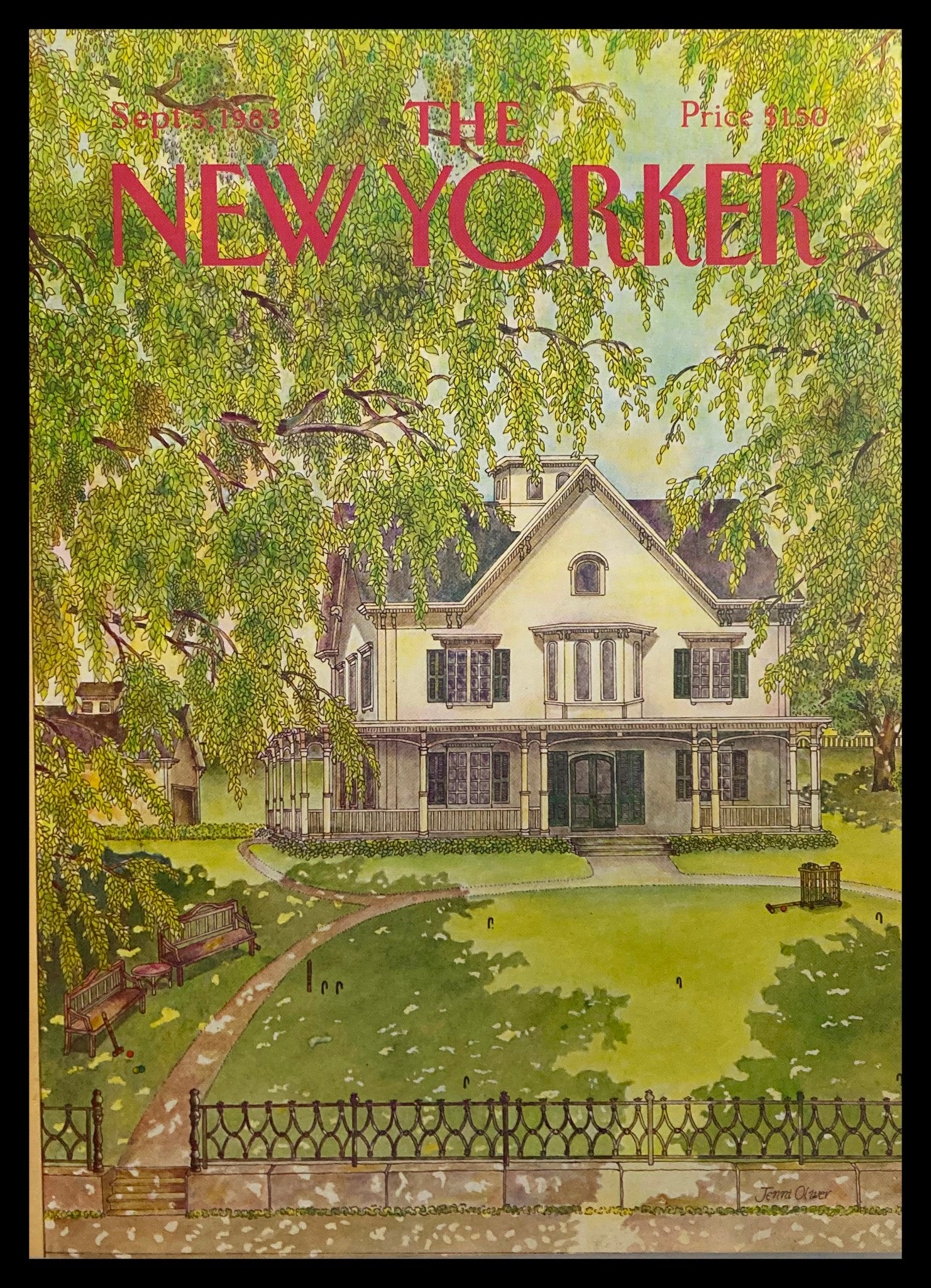 COVER ONLY The New Yorker September 5 1983 Big Empty Houses by J Oliver No Label