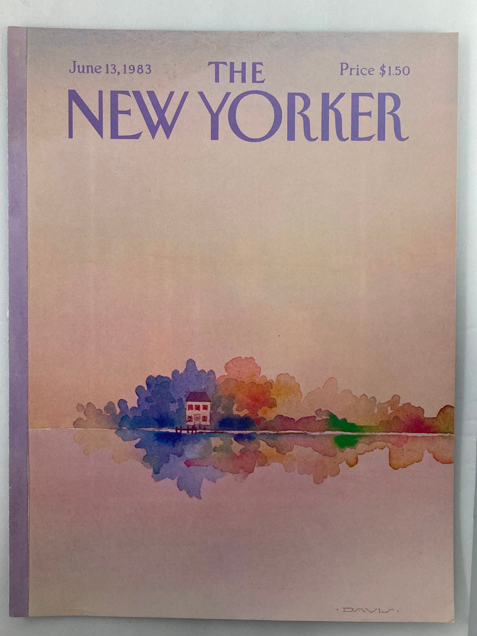 COVER ONLY The New Yorker June 13 1983 Watercolor by Susan Davis No Label