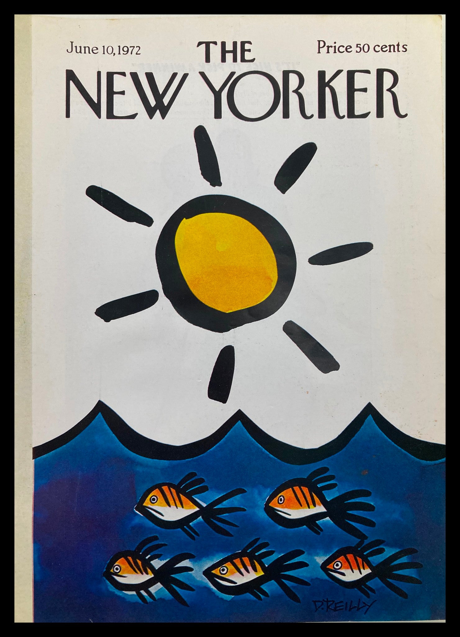 COVER ONLY The New Yorker June 10 1972 Sun Fish by Donald Reilly No Label