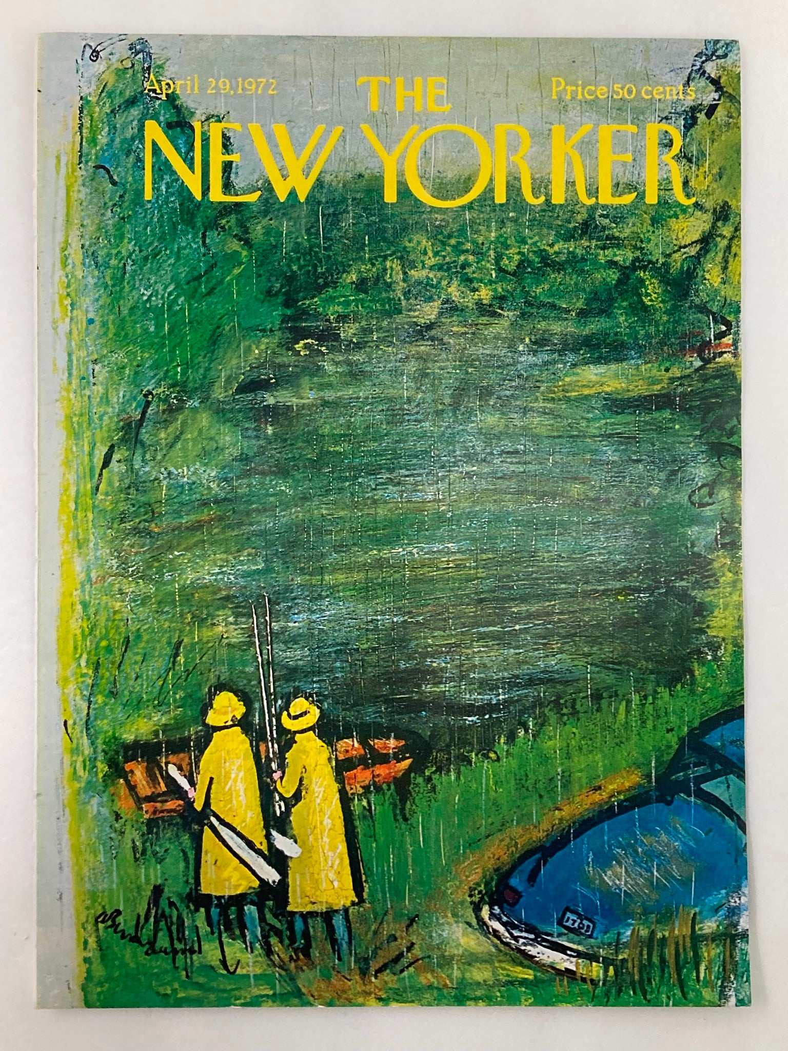 COVER ONLY The New Yorker April 29 1972 Fishing by Abe Birnbaum No Label