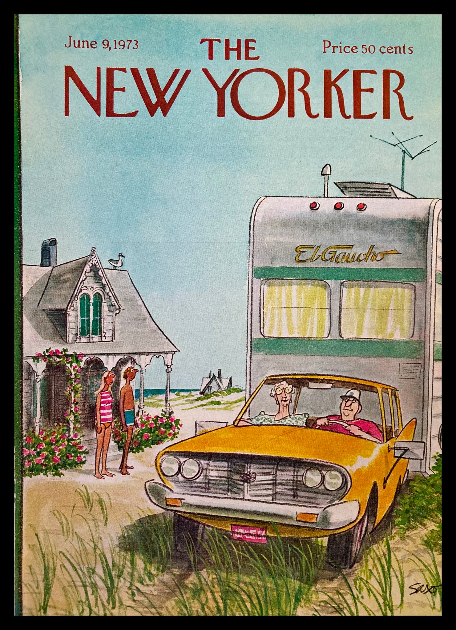 COVER ONLY The New Yorker June 9 1973 El Gaucho by Charles Saxon No Label