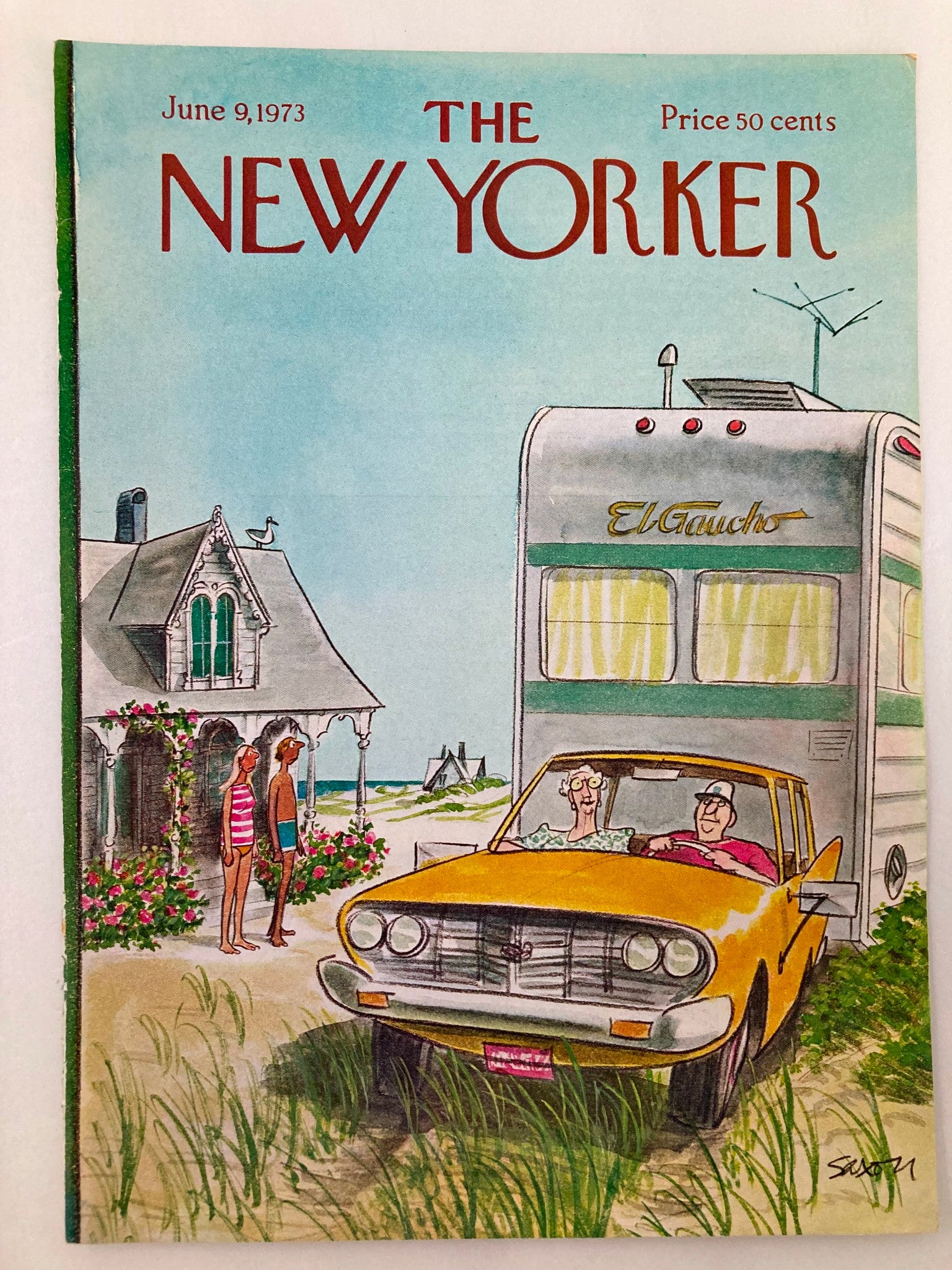 COVER ONLY The New Yorker June 9 1973 El Gaucho by Charles Saxon No Label