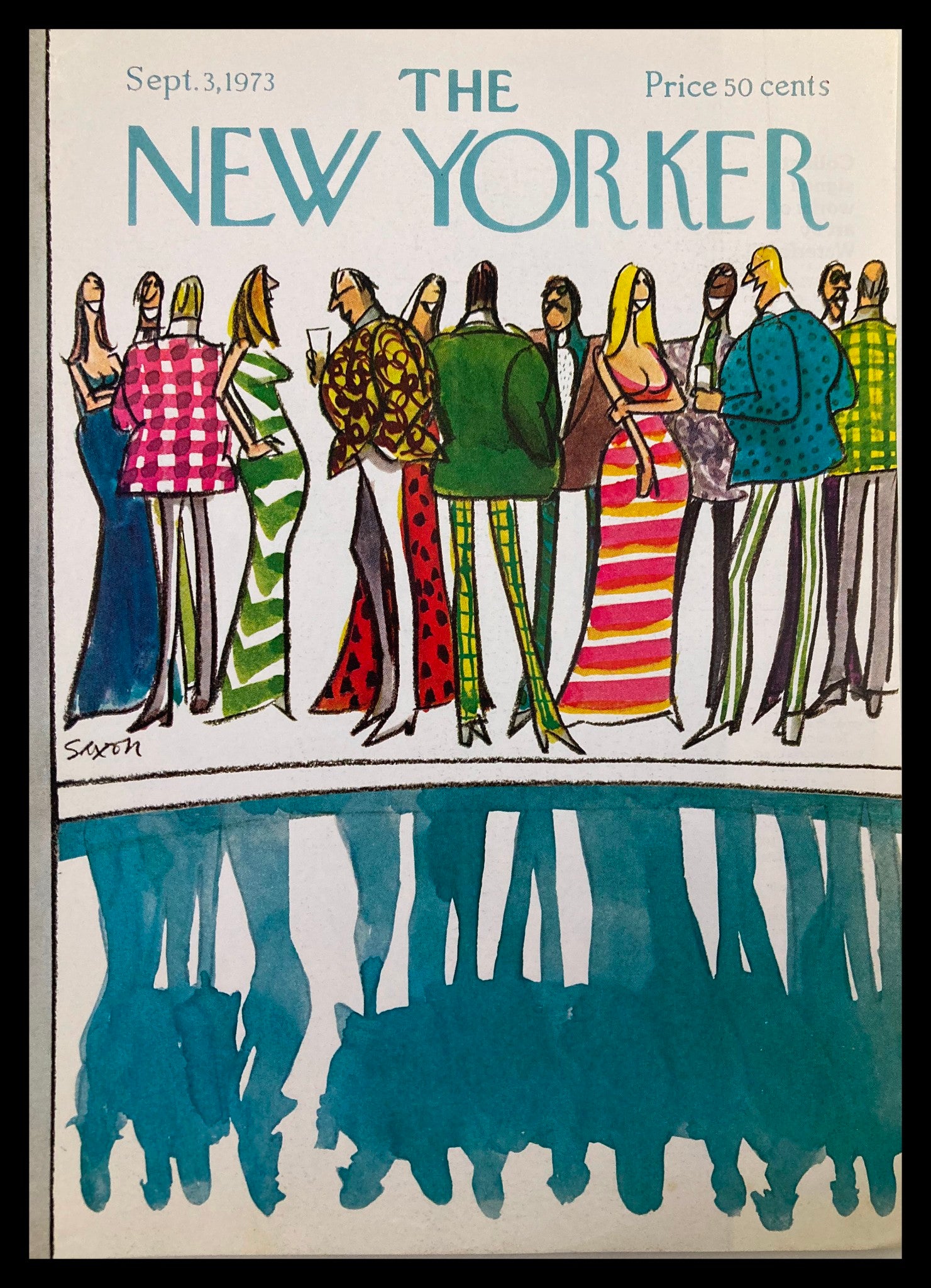 COVER ONLY The New Yorker September 3 1973 Socialize by Charles Saxon No Label