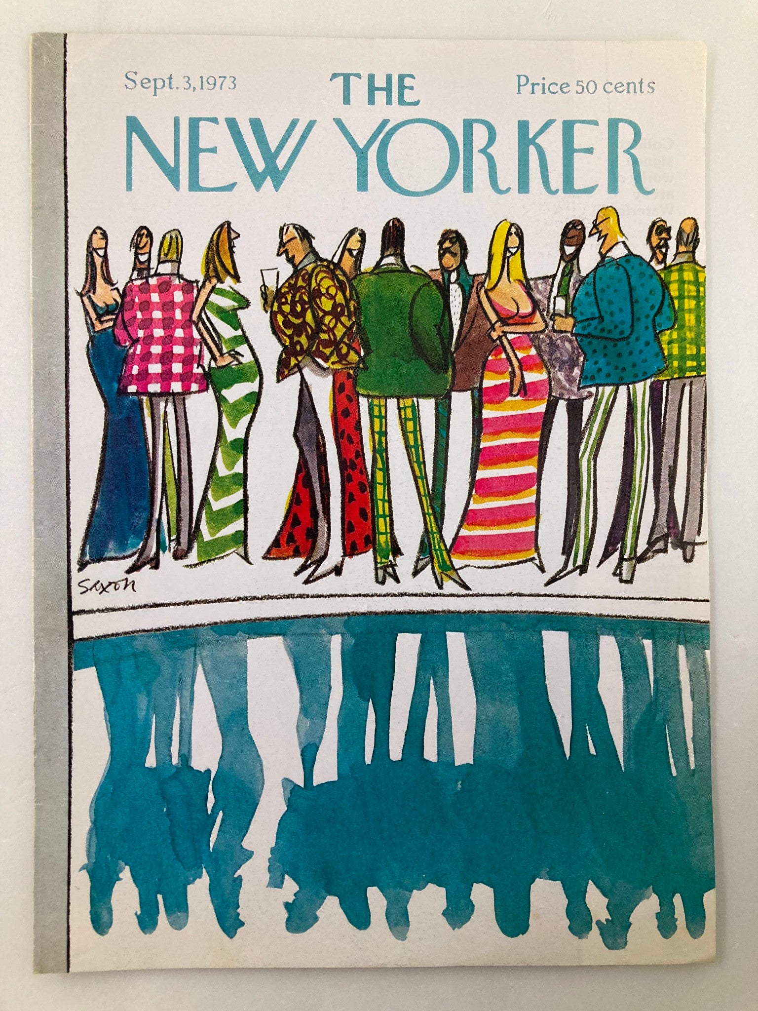 COVER ONLY The New Yorker September 3 1973 Socialize by Charles Saxon No Label