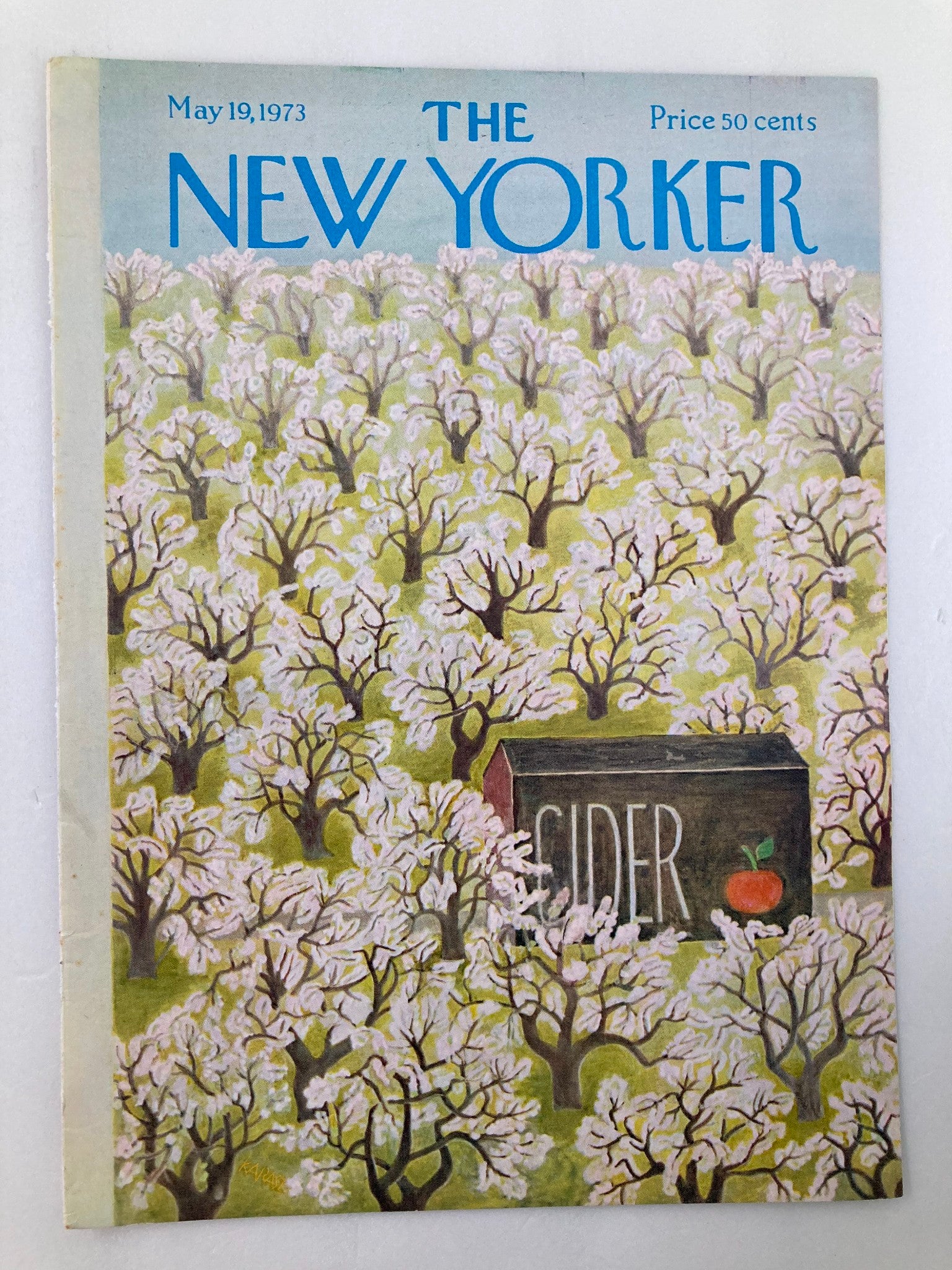 COVER ONLY The New Yorker May 19 1973 Apple Cider by Ilonka Karasz No Label