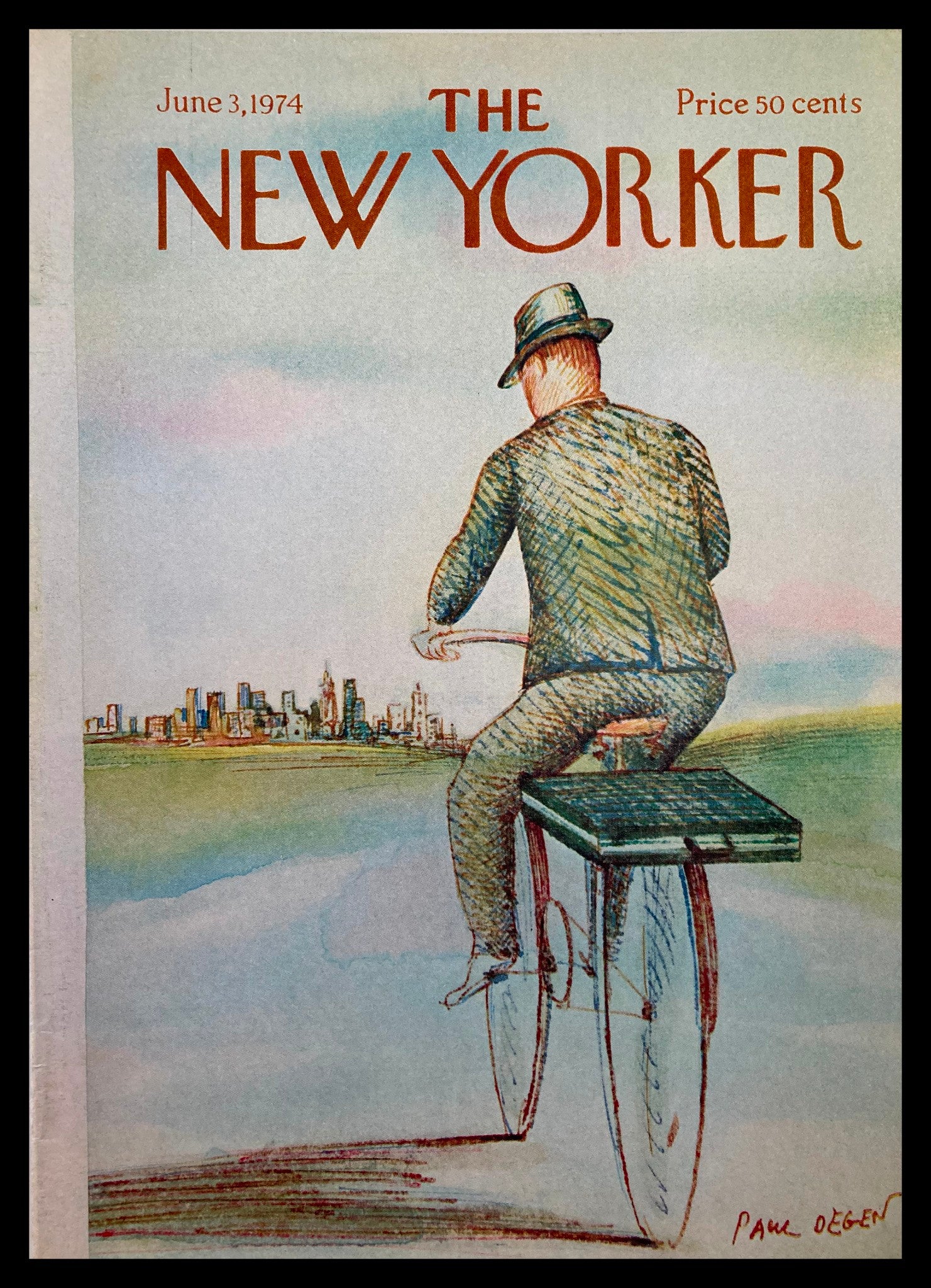 COVER ONLY The New Yorker June 3 1974 Going to City by Paul Degen No Label