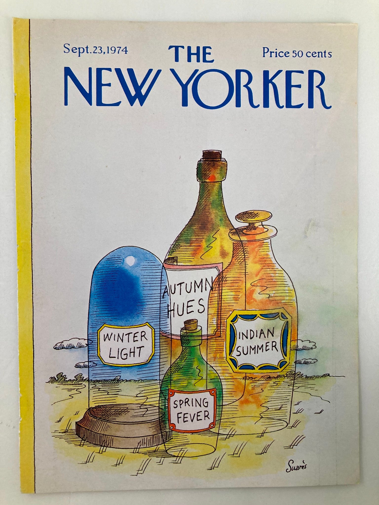 COVER ONLY The New Yorker September 23 1974 Four Seasons by Suares No Label