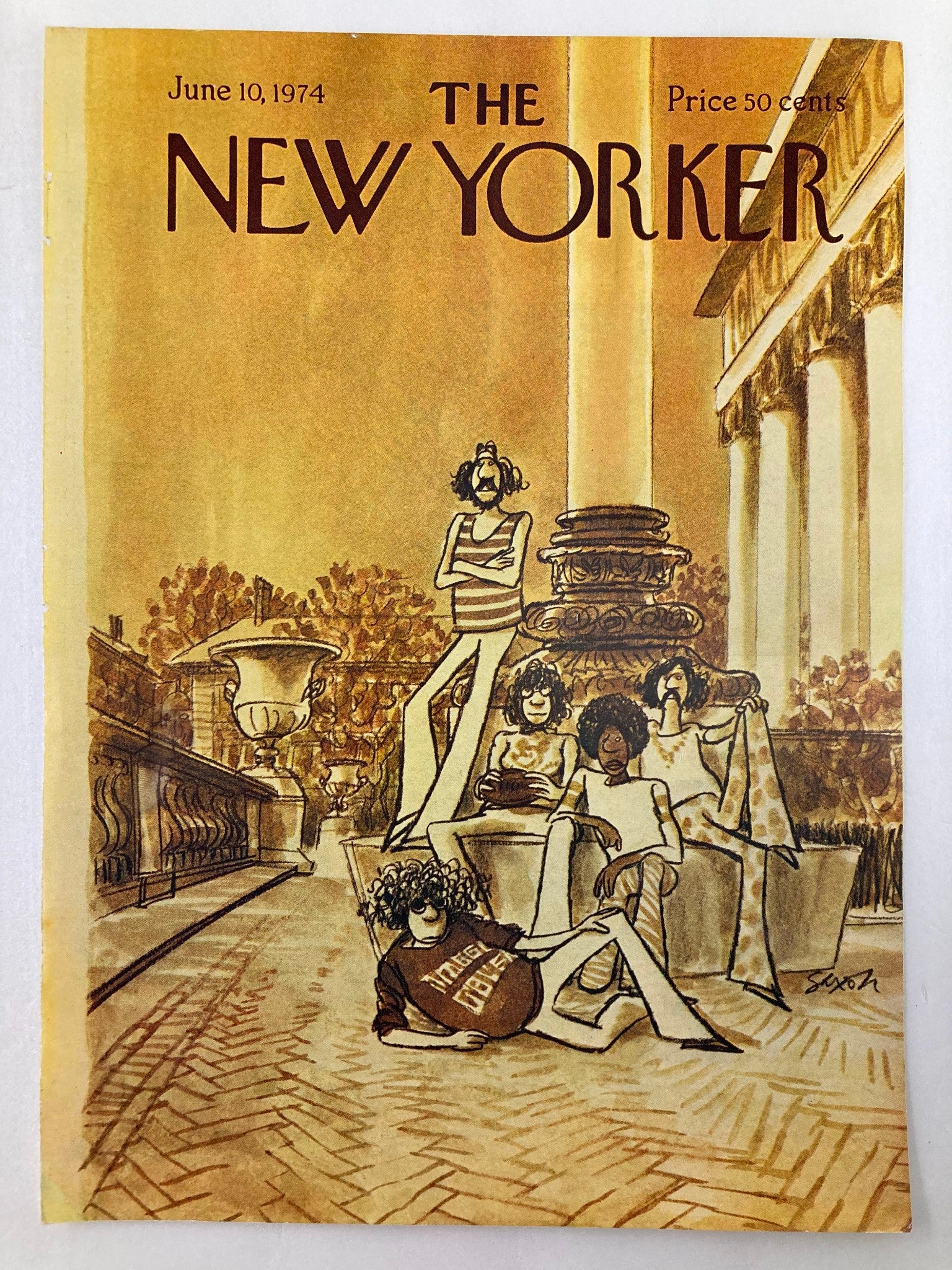 COVER ONLY The New Yorker June 10 1974 Hippies by Charles Saxon No Label