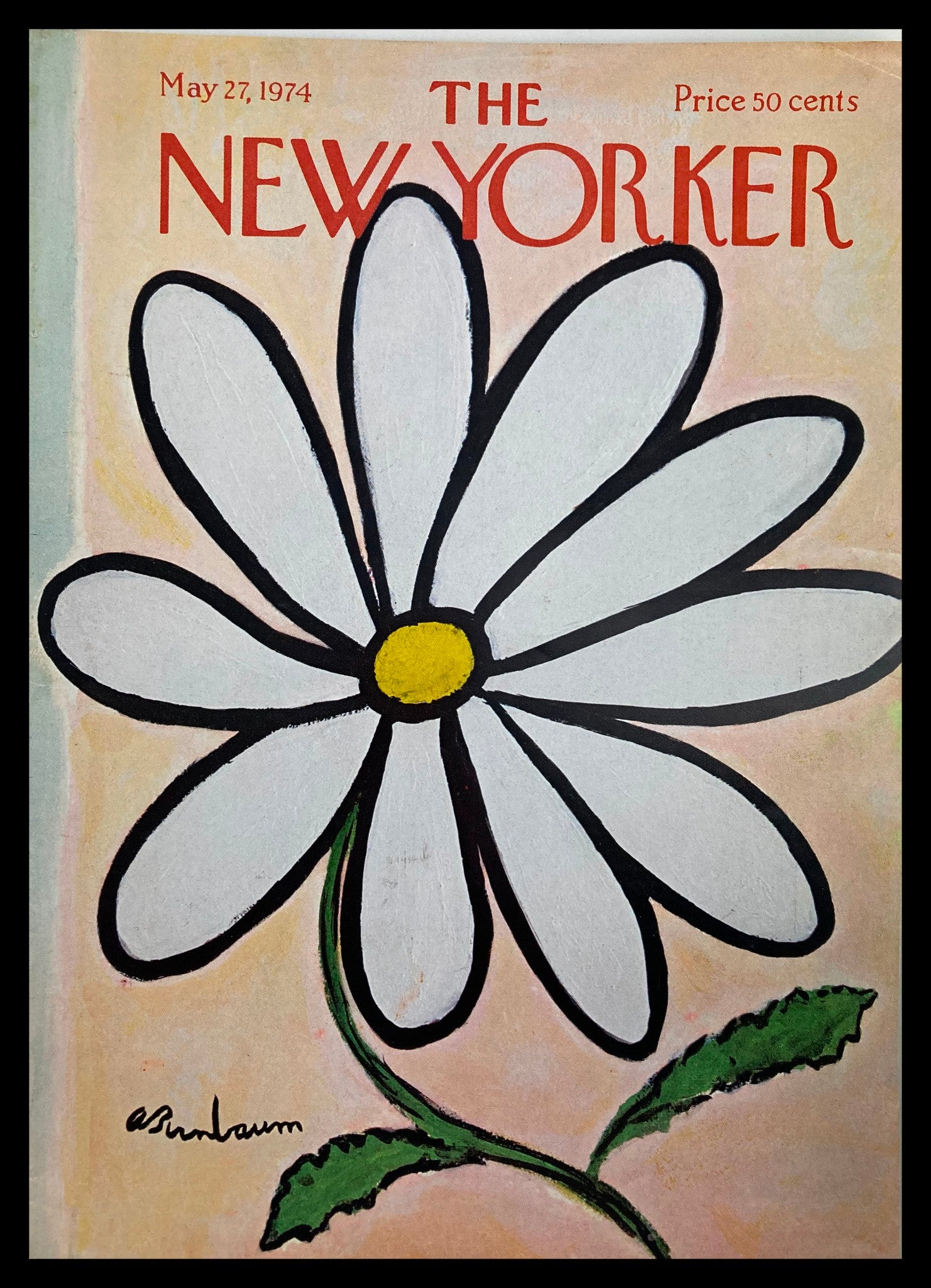 COVER ONLY The New Yorker May 27 1974 A Flower by Abe Birnbaum No Label