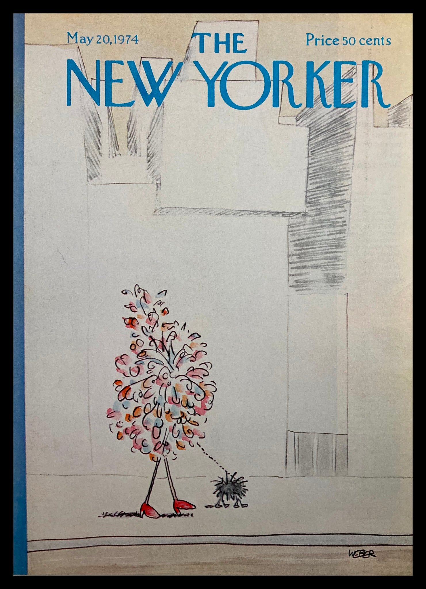 COVER ONLY The New Yorker May 20 1974 Fashion Duo by Robert Weber No Label