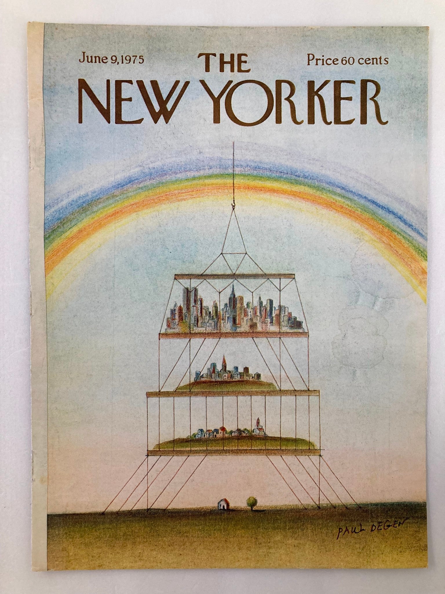 COVER ONLY The New Yorker June 9 1975 Cityscape by Paul Degen No Label