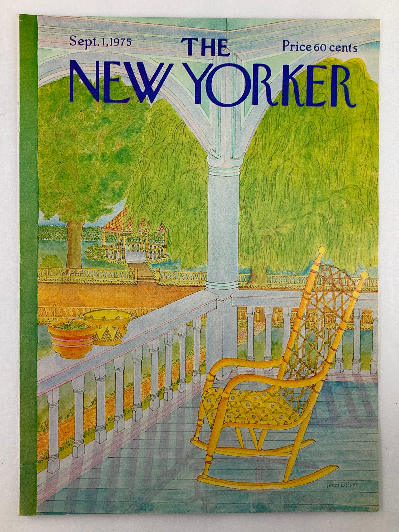 COVER ONLY The New Yorker September 1 1975 Rocking Chair by Jenni O. No Label