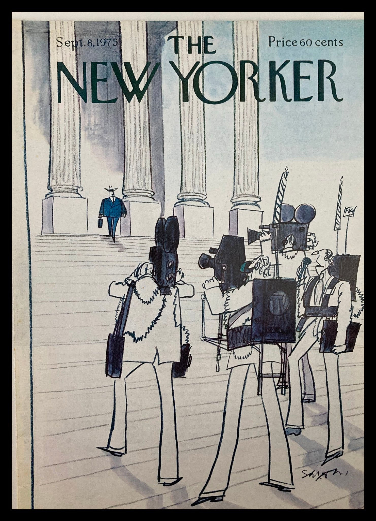 COVER ONLY The New Yorker September 8 1975 Paparazzis by Charles Saxon No Label