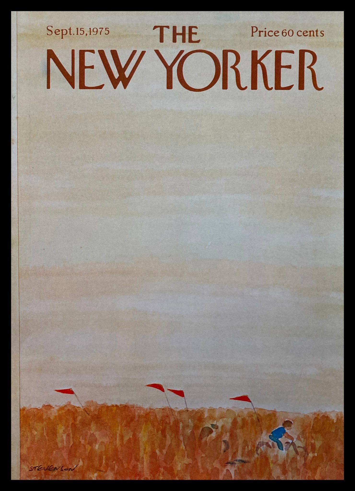 COVER ONLY The New Yorker September 15 1975 Red Flags by J. Stevenson No Label