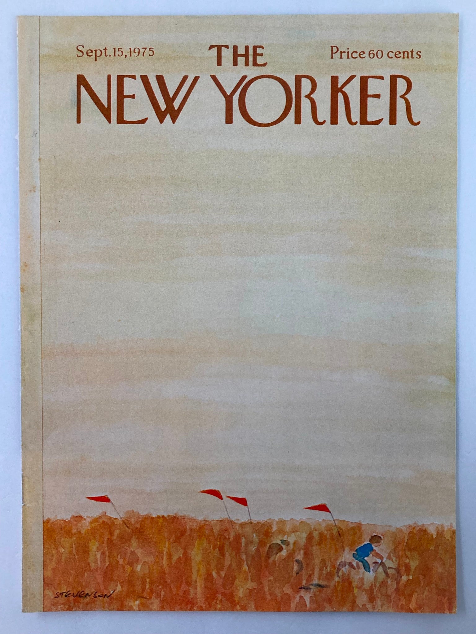 COVER ONLY The New Yorker September 15 1975 Red Flags by J. Stevenson No Label