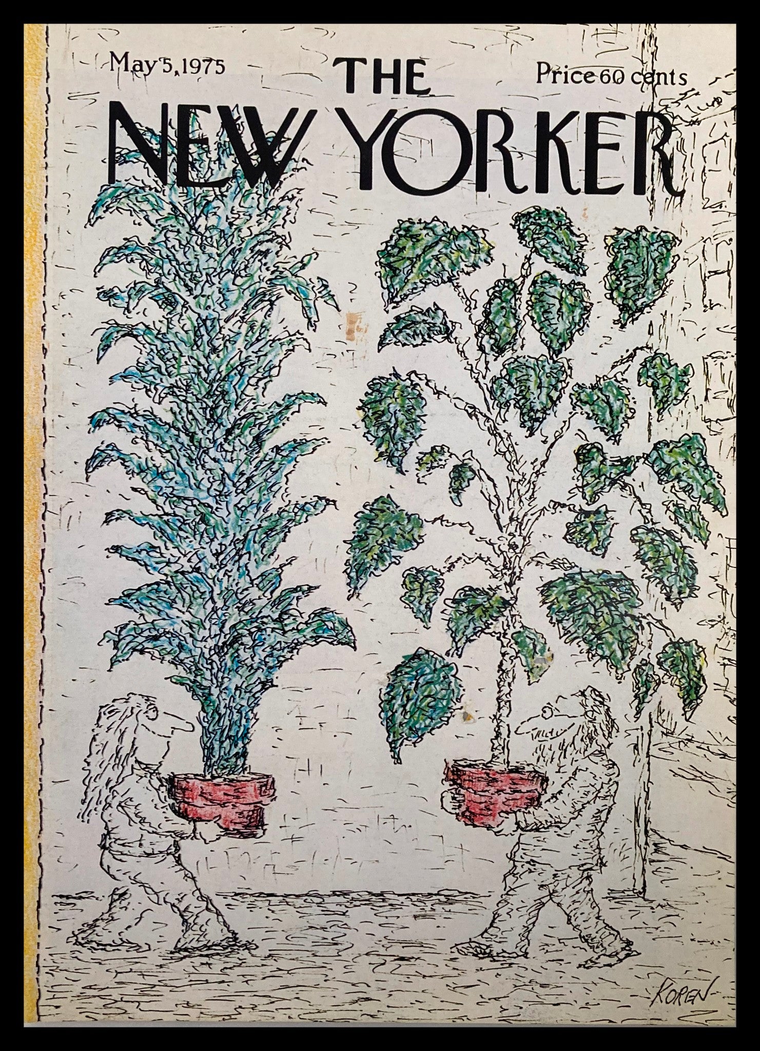 COVER ONLY The New Yorker May 5 1975 Plant Gallore by Edward Koren No Label