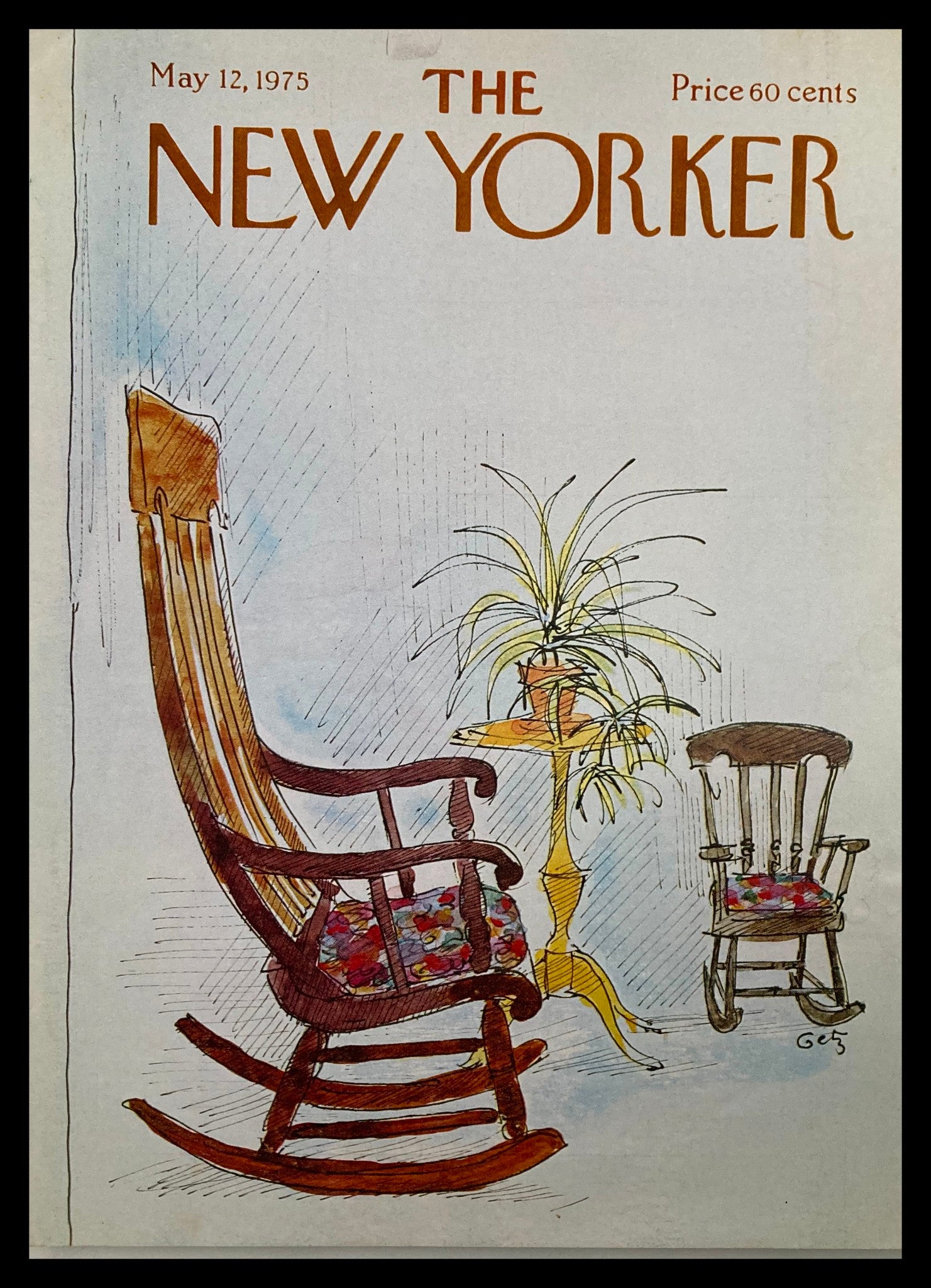 COVER ONLY The New Yorker May 12 1975 Antique Chair by Arthur Getz No Label