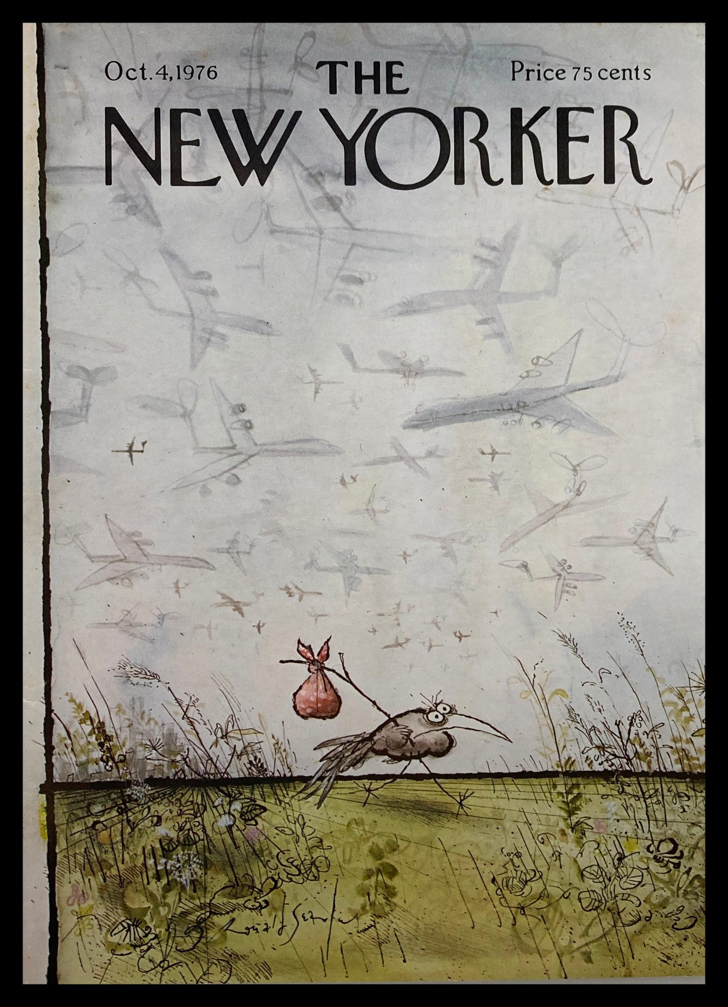 COVER ONLY The New Yorker October 4 1976 Stow Away by Ronald Searle No Label