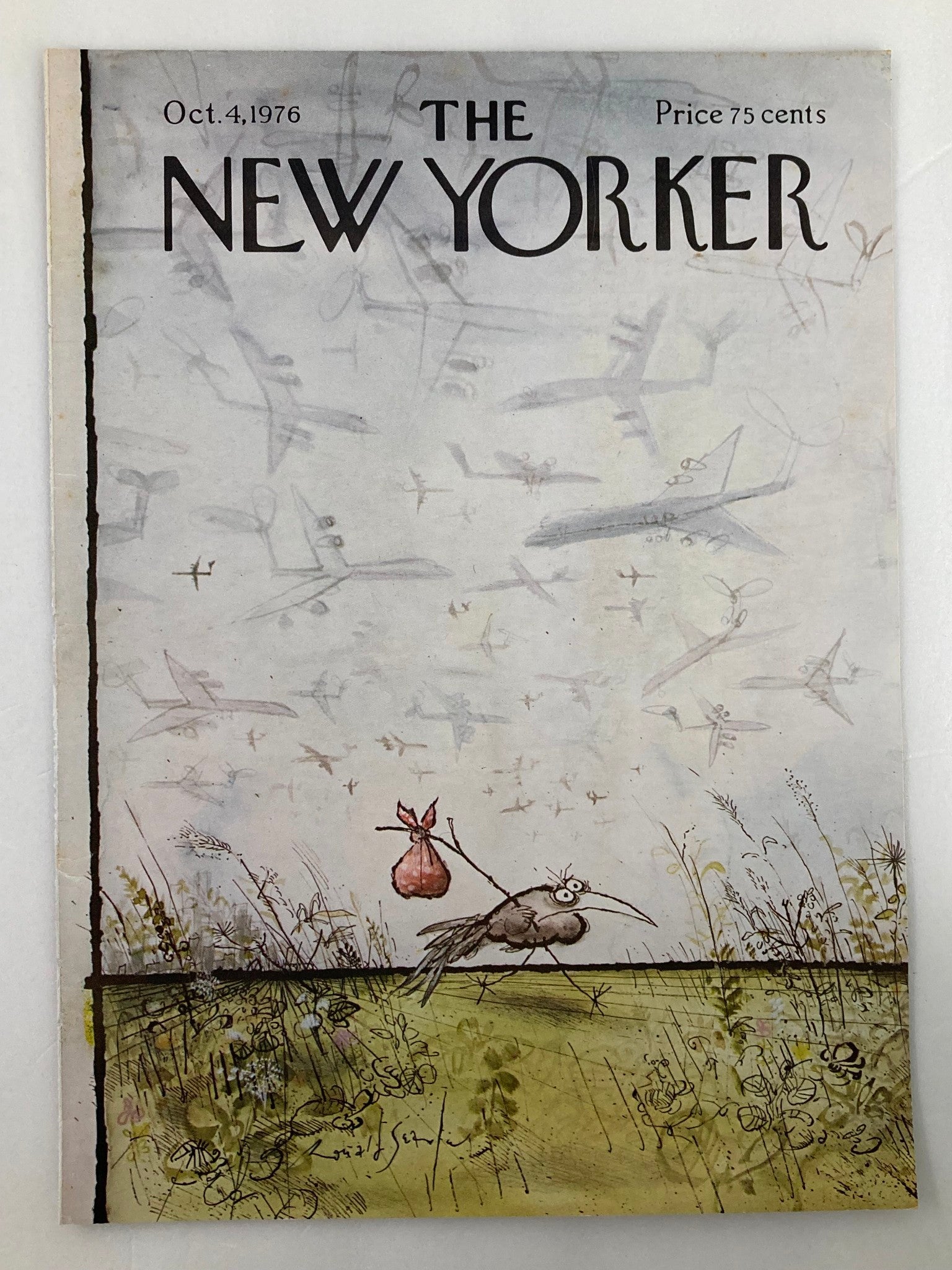 COVER ONLY The New Yorker October 4 1976 Stow Away by Ronald Searle No Label