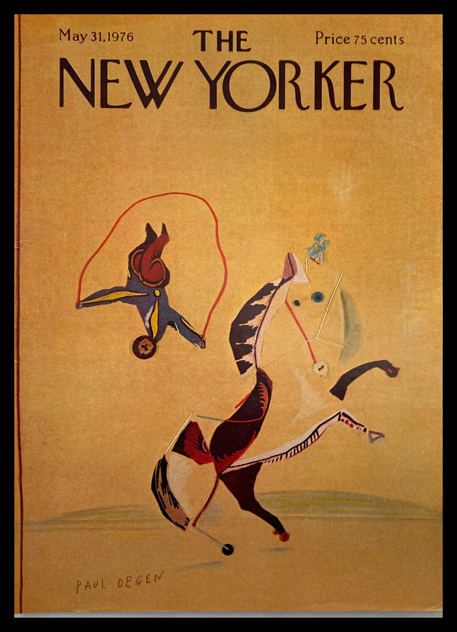 COVER ONLY The New Yorker May 31 1976 Horse Trick by Paul Degen No Label