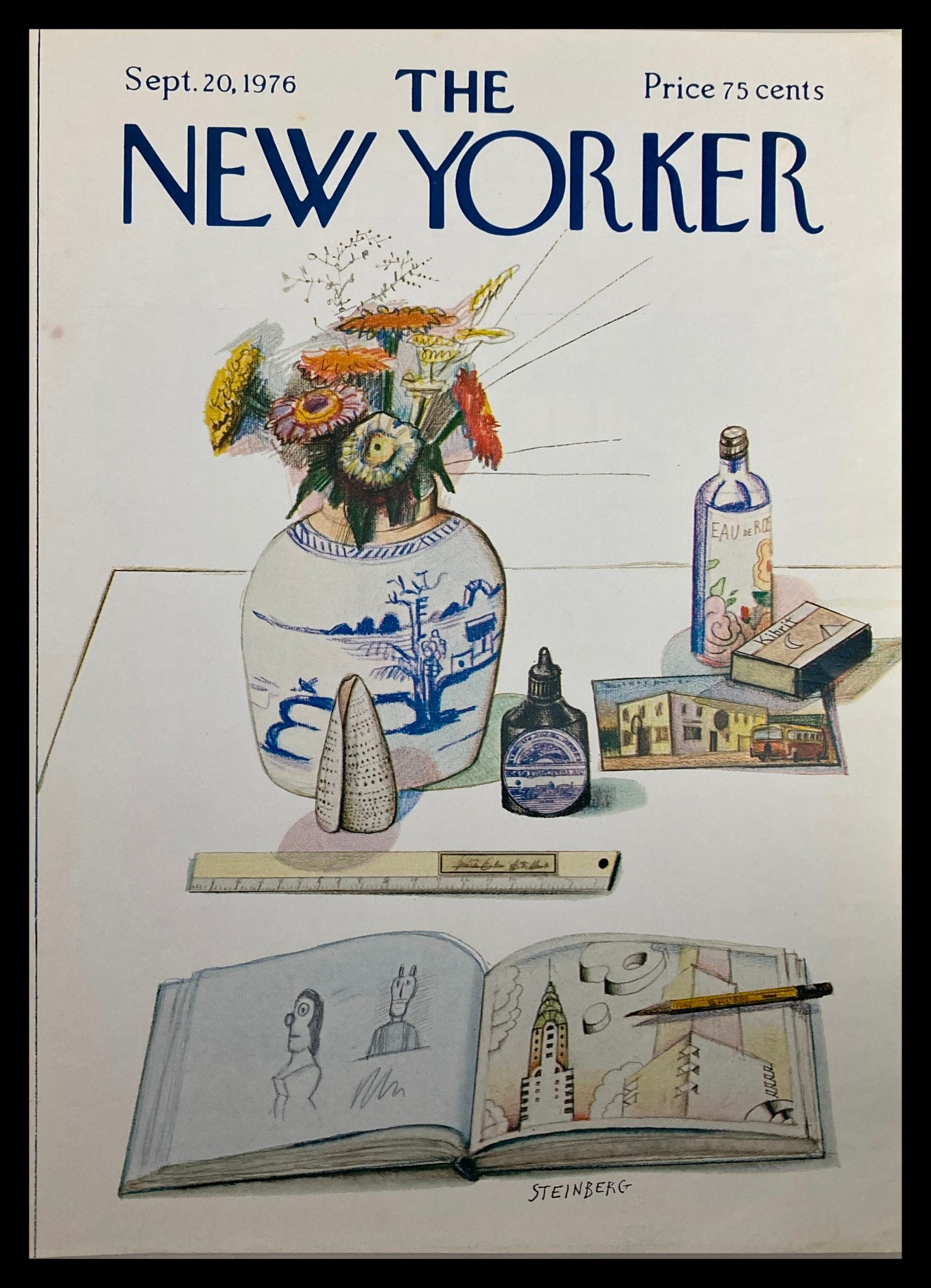 COVER ONLY The New Yorker September 20 1976 Drawings by Saul Steinberg No Label