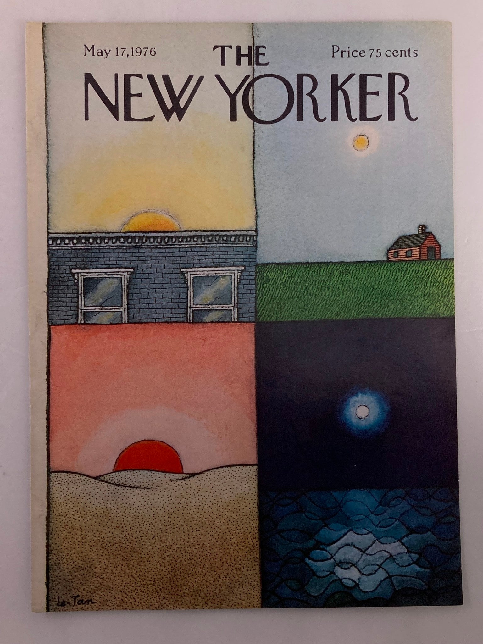 COVER ONLY The New Yorker May 17 1976 Morning to Evening by Le-Tan No Label