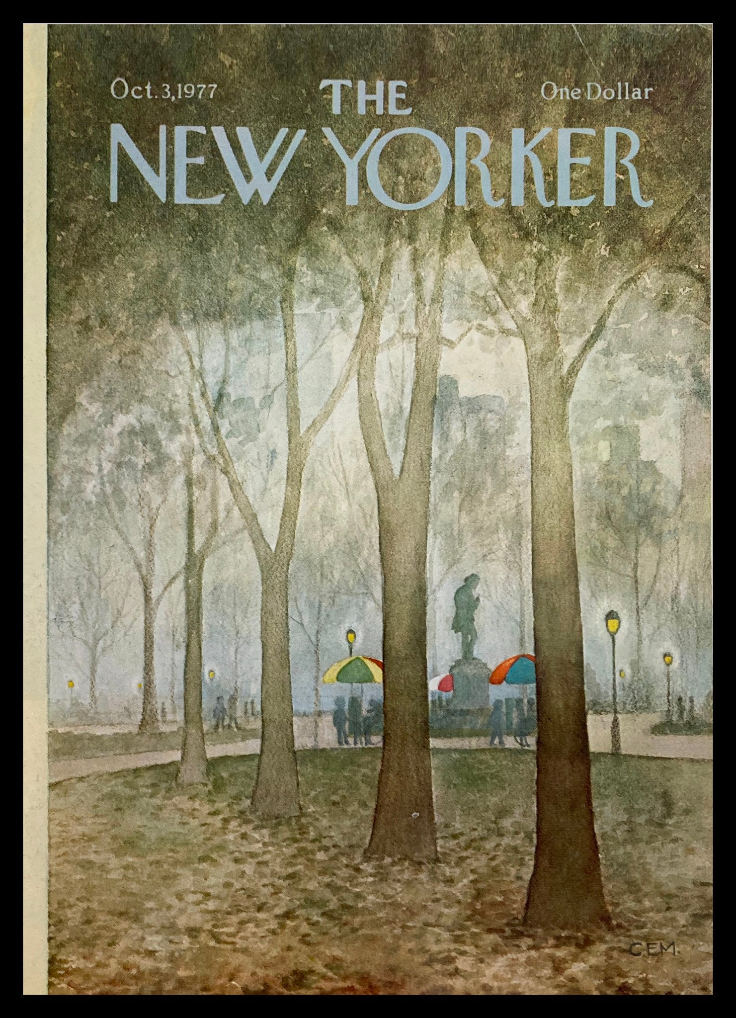 COVER ONLY The New Yorker October 3 1977 Through The Woods by C.E.M. No Label