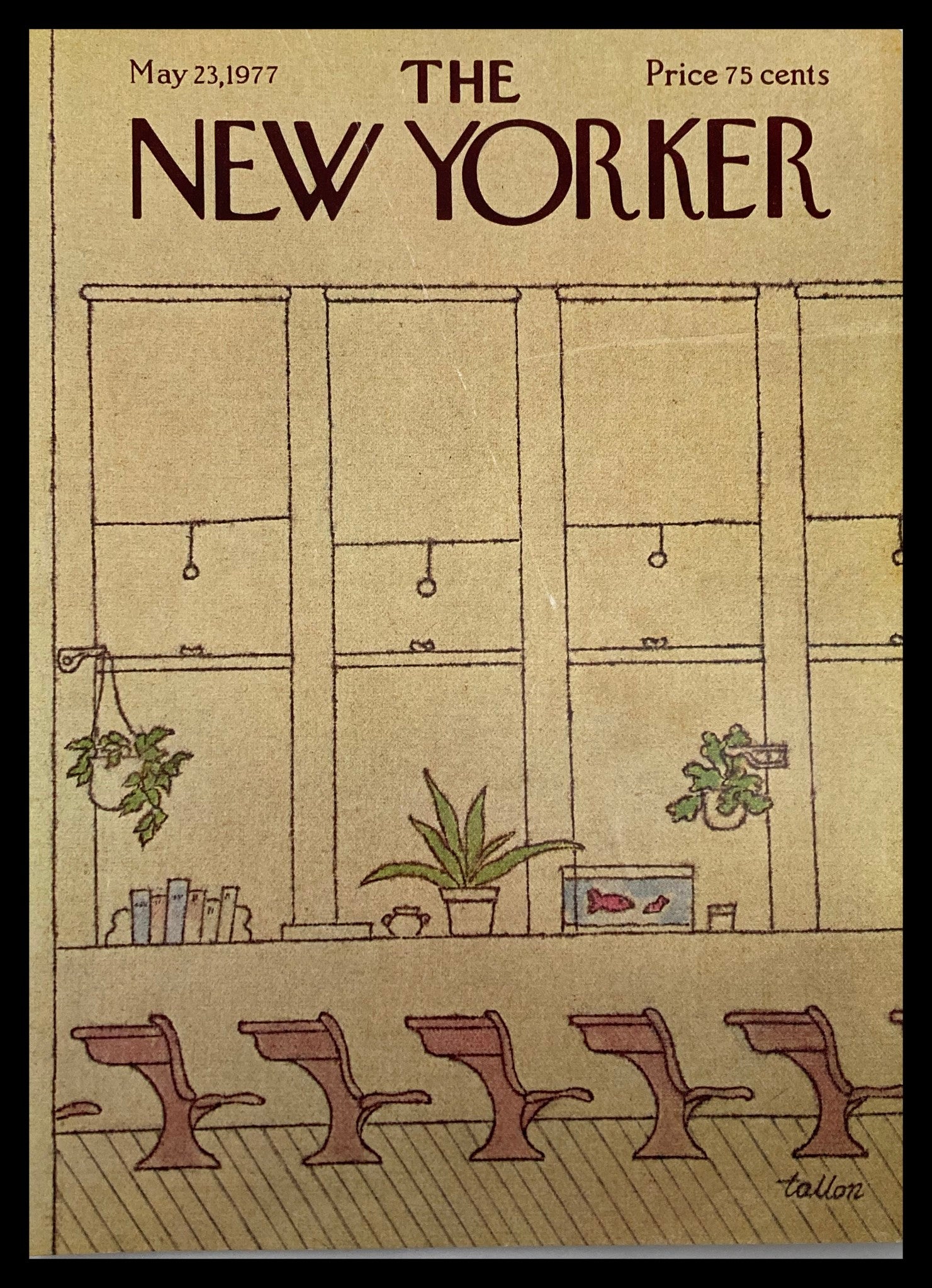 COVER ONLY The New Yorker May 23 1977 Empty Desk by Robert Tallon No Label