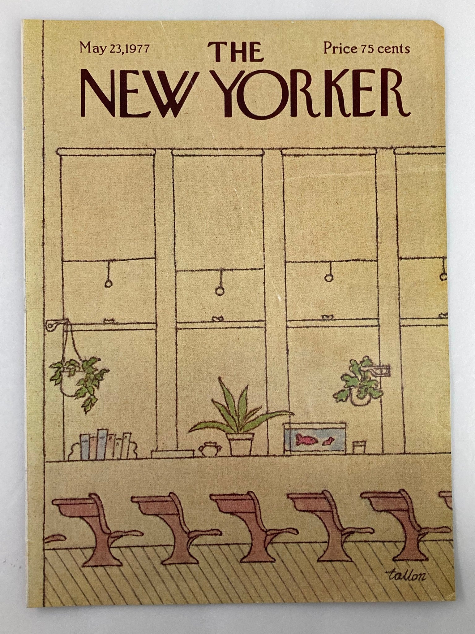 COVER ONLY The New Yorker May 23 1977 Empty Desk by Robert Tallon No Label