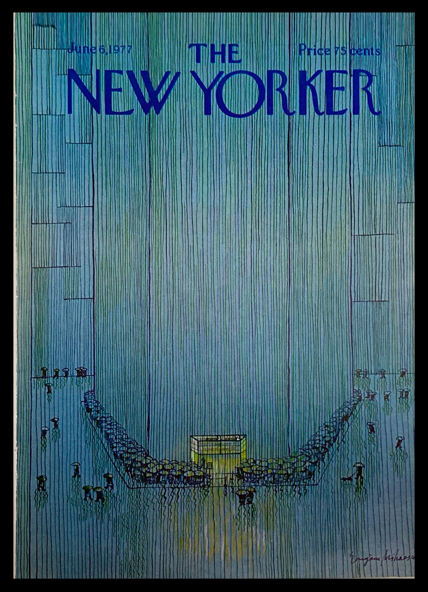 COVER ONLY The New Yorker June 6 1977 Taking Shelter by Eugene Mihaesco No Label