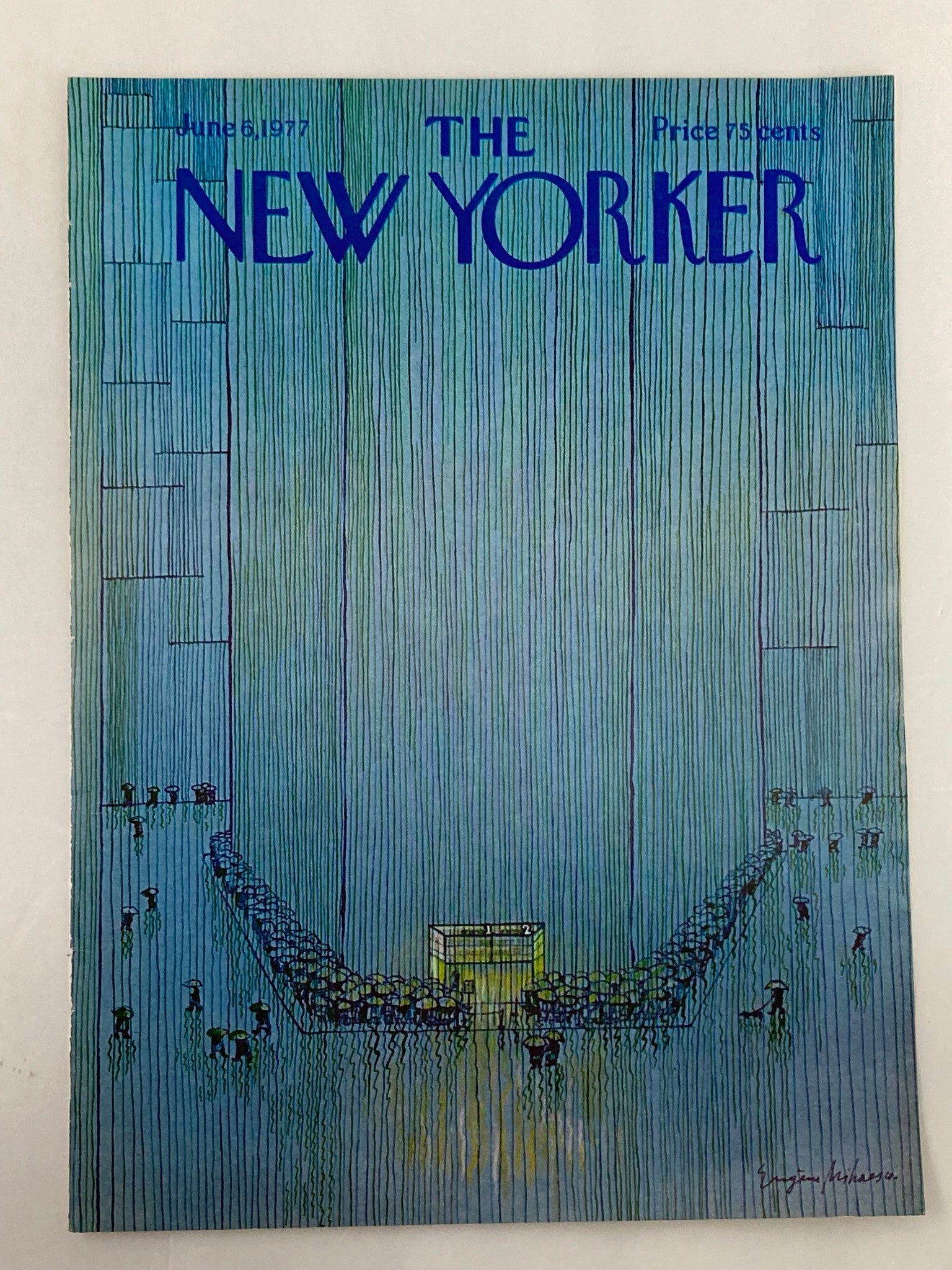 COVER ONLY The New Yorker June 6 1977 Taking Shelter by Eugene Mihaesco No Label