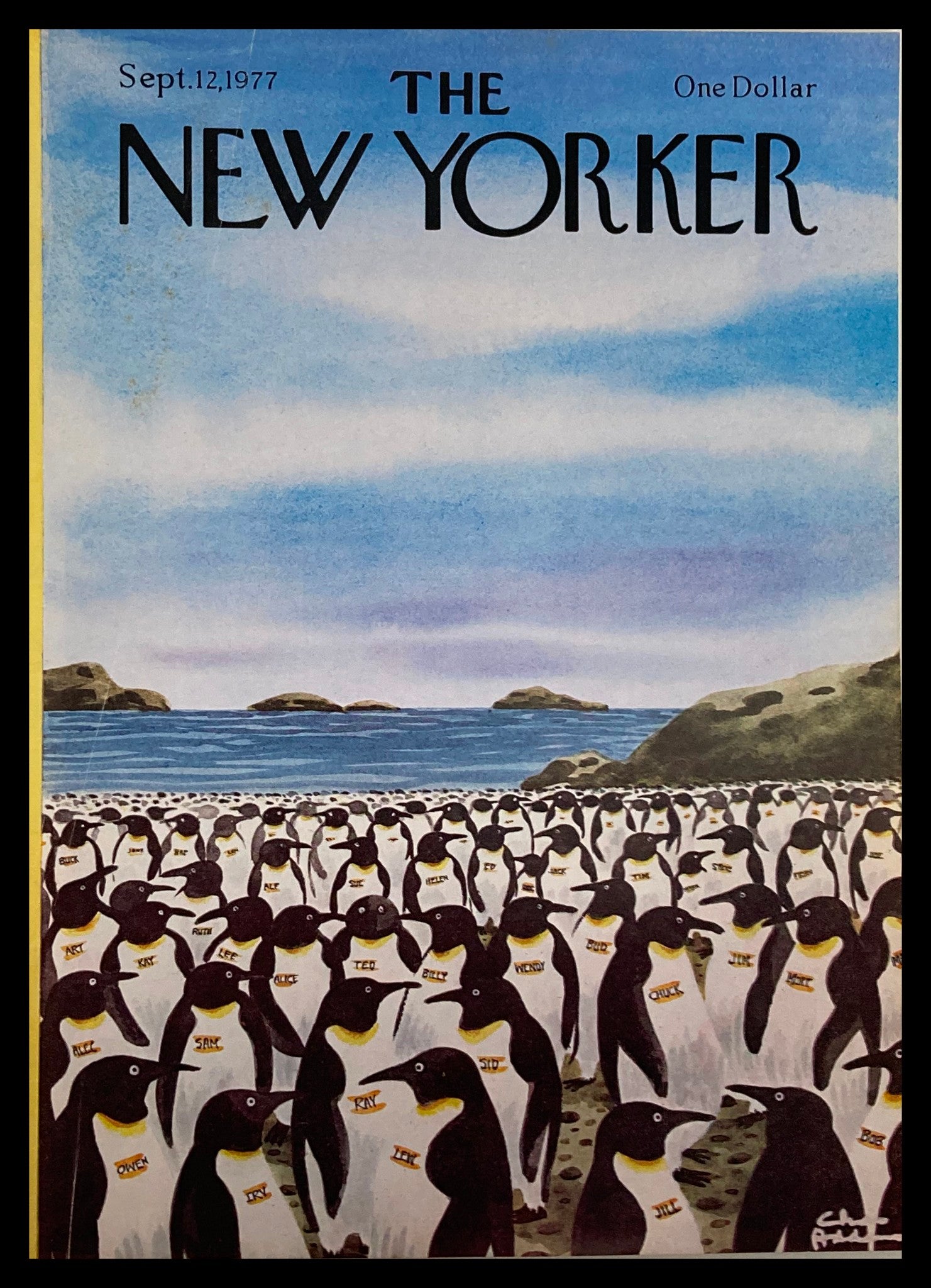 COVER ONLY The New Yorker September 12 1977 Penguins by Chas Addams No Label