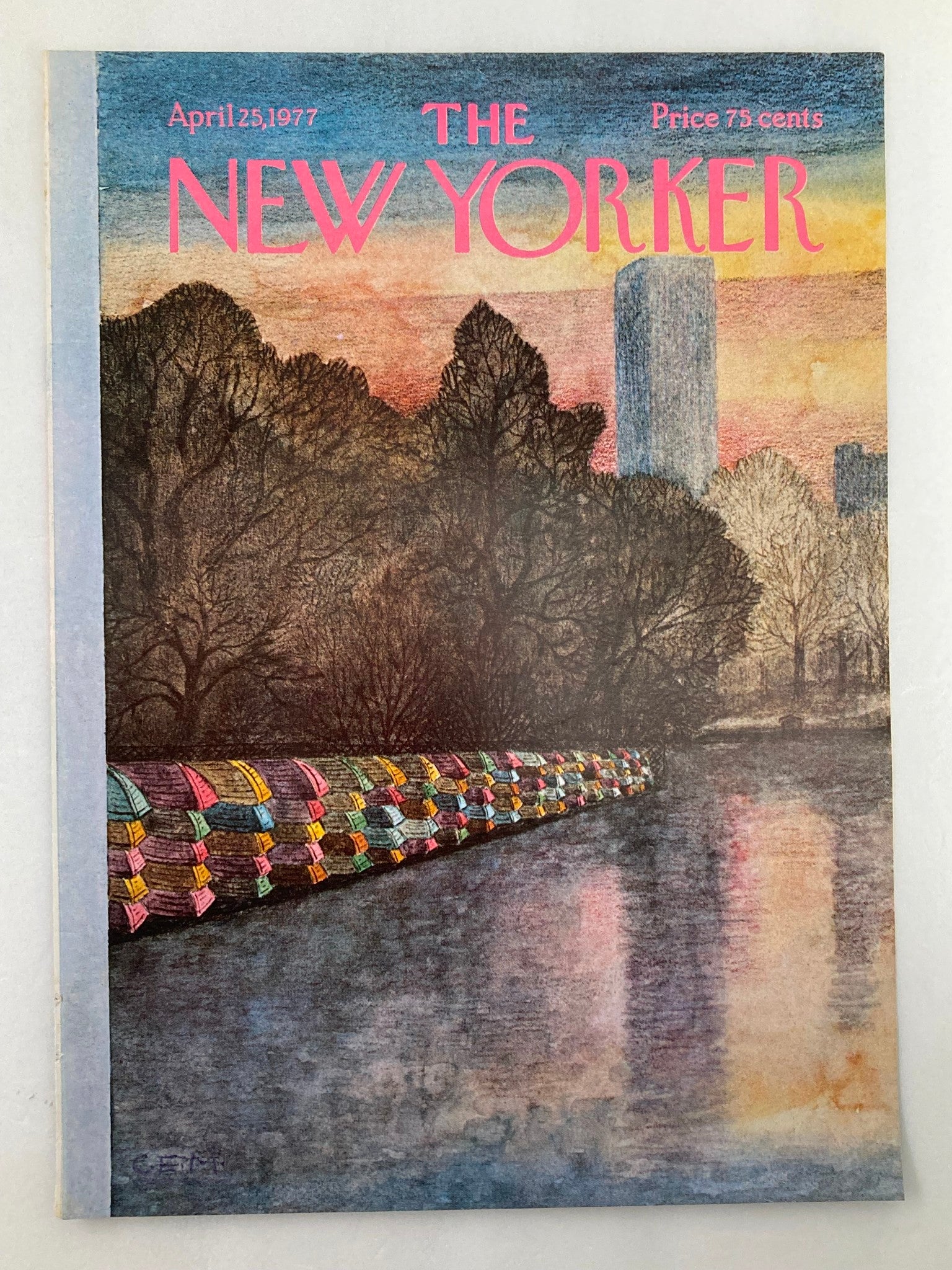 COVER ONLY The New Yorker April 25 1977 Stack Boats by Charles E Martin No Label