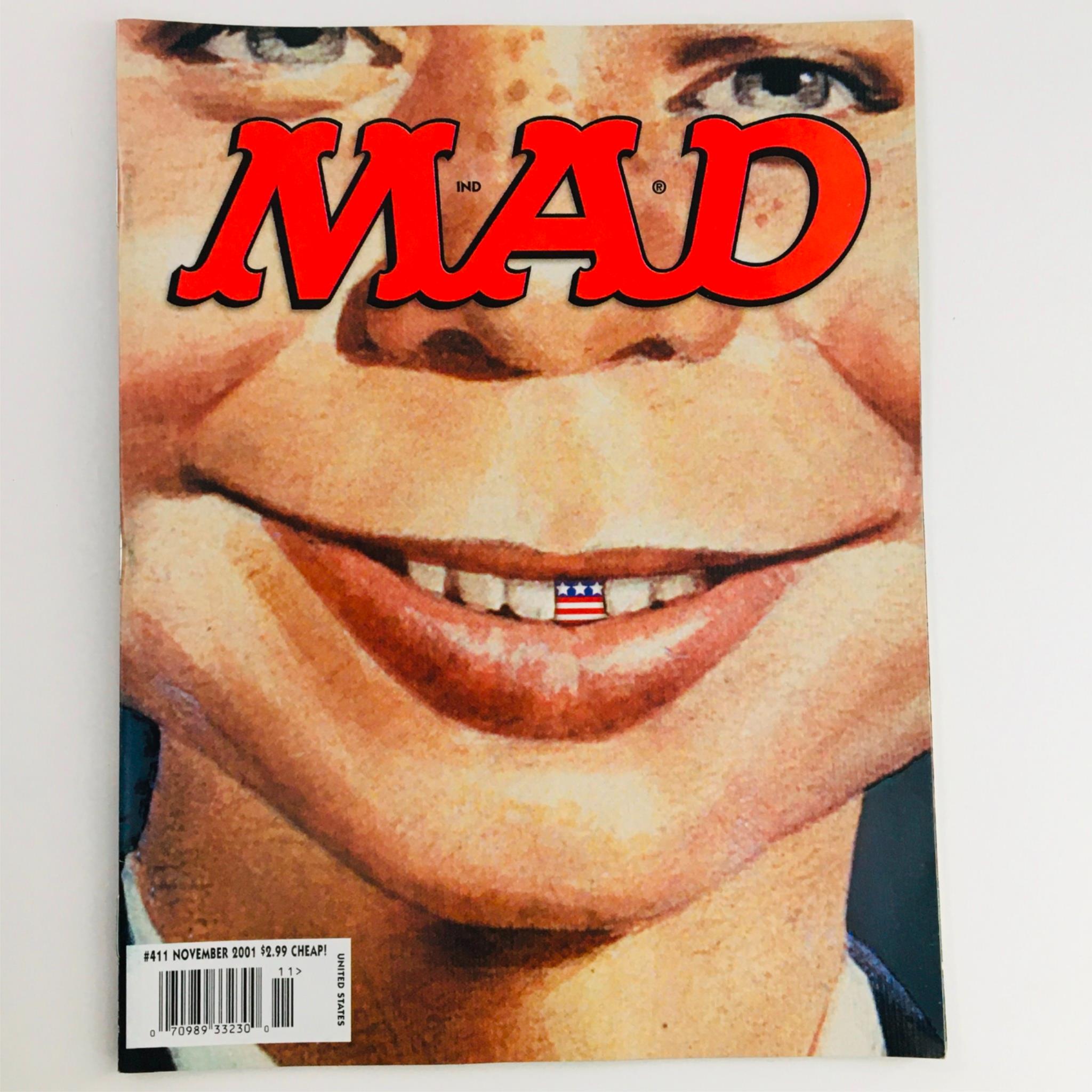 Mad Magazine November 2001 No. 411 Alfred American Flag Tooth Very Fine VF 8.0