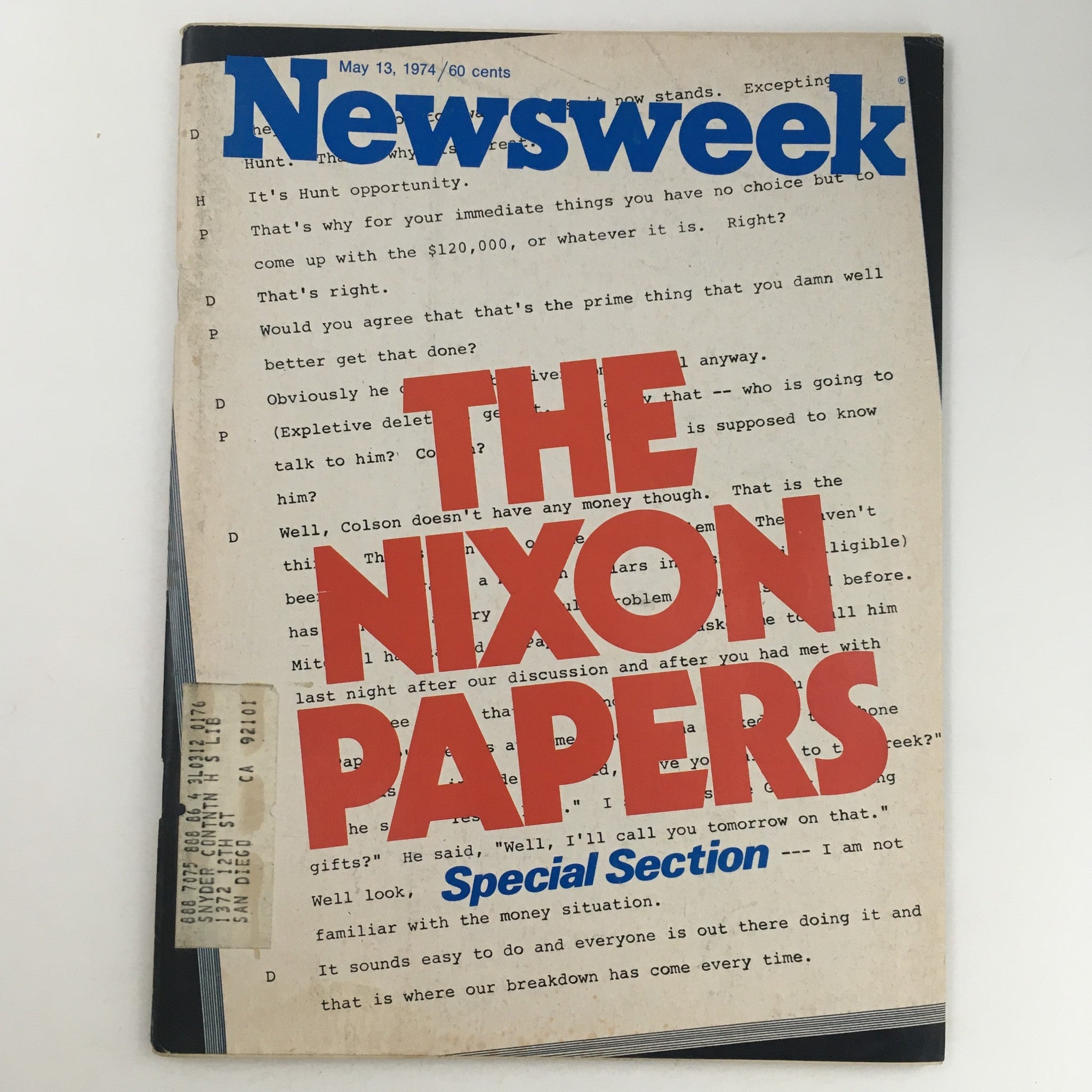 Newsweek Magazine May 13 1974 The Richard Nixon Papers Special Section