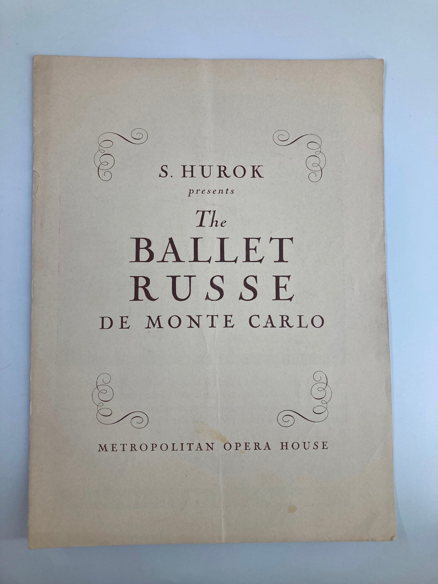 1939 Metropolitan Opera House S. Hurok The Ballet Russe de Monte Carlo