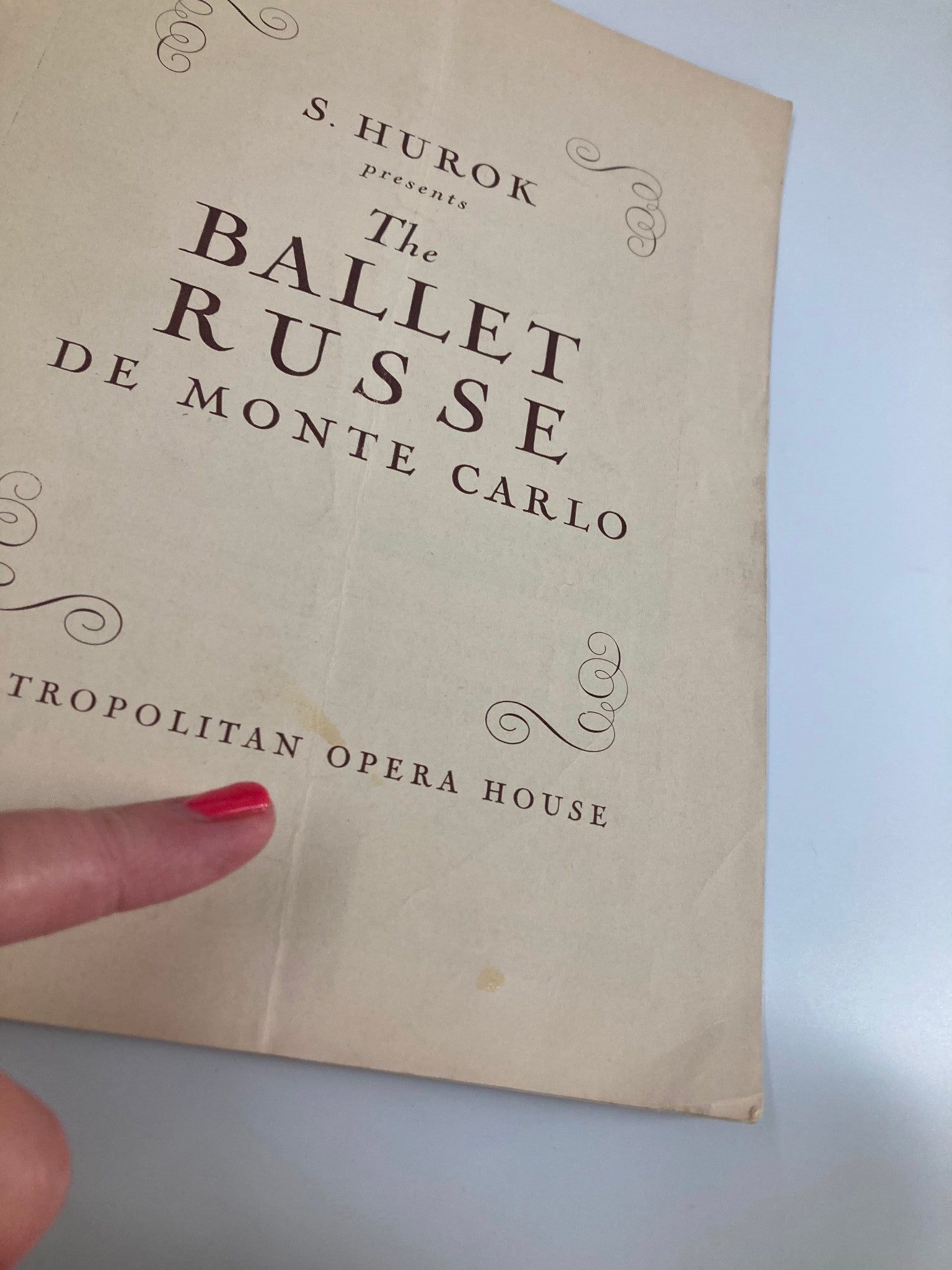 1939 Metropolitan Opera House S. Hurok The Ballet Russe de Monte Carlo