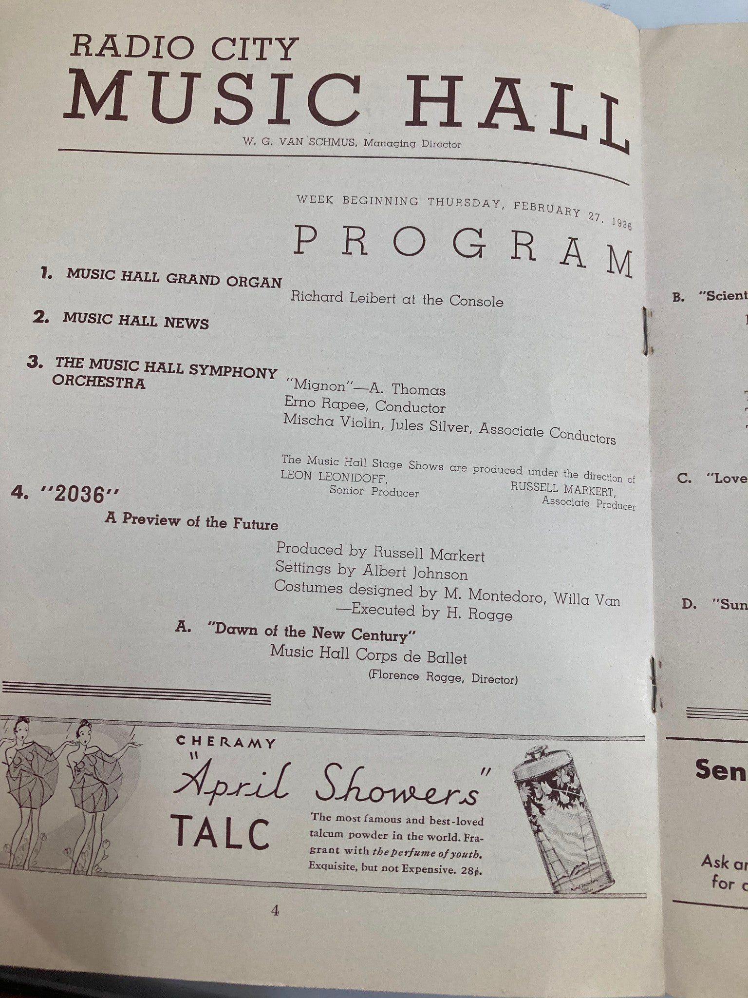 1936 Radio City Music Hall Weekly Dawn of the New Century