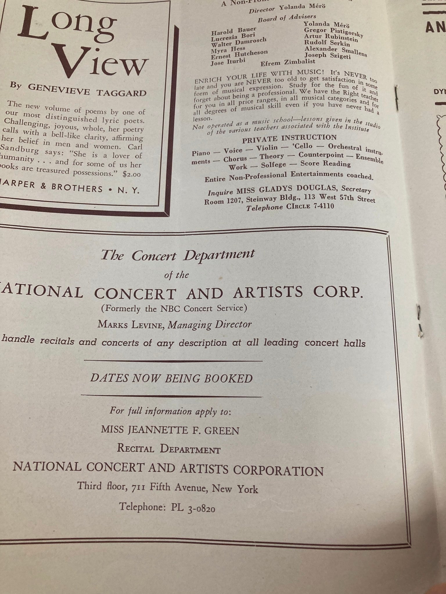 1942 Carnegie Hall Program Marian Anderson Franz Rupp at the Piano Program