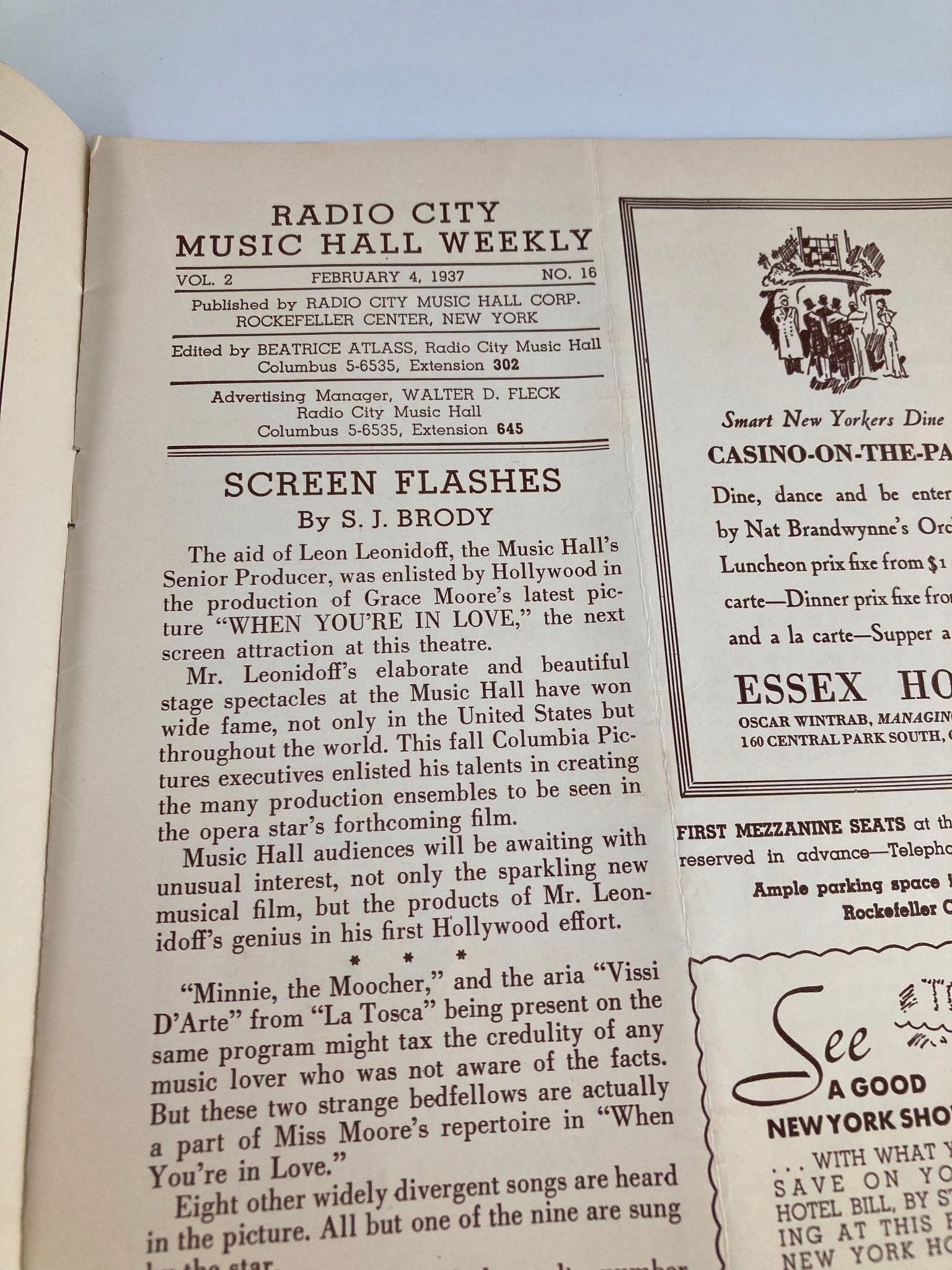 1937 Radio City Music Hall Weekly Show Place of the Nation Rockefeller Center